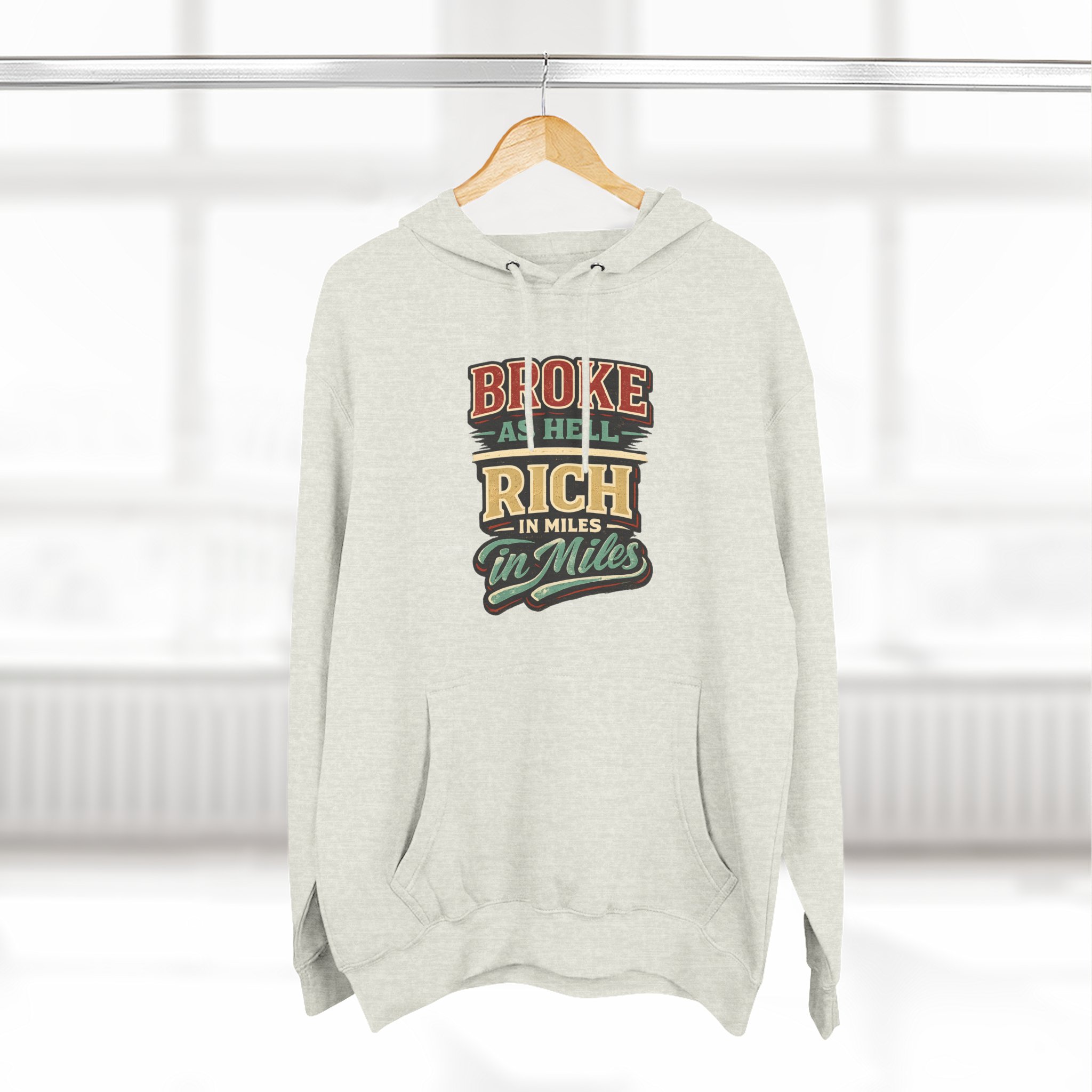 Three-Panel Fleece Hoodie - "Broke As Hell" Design F**K-Line