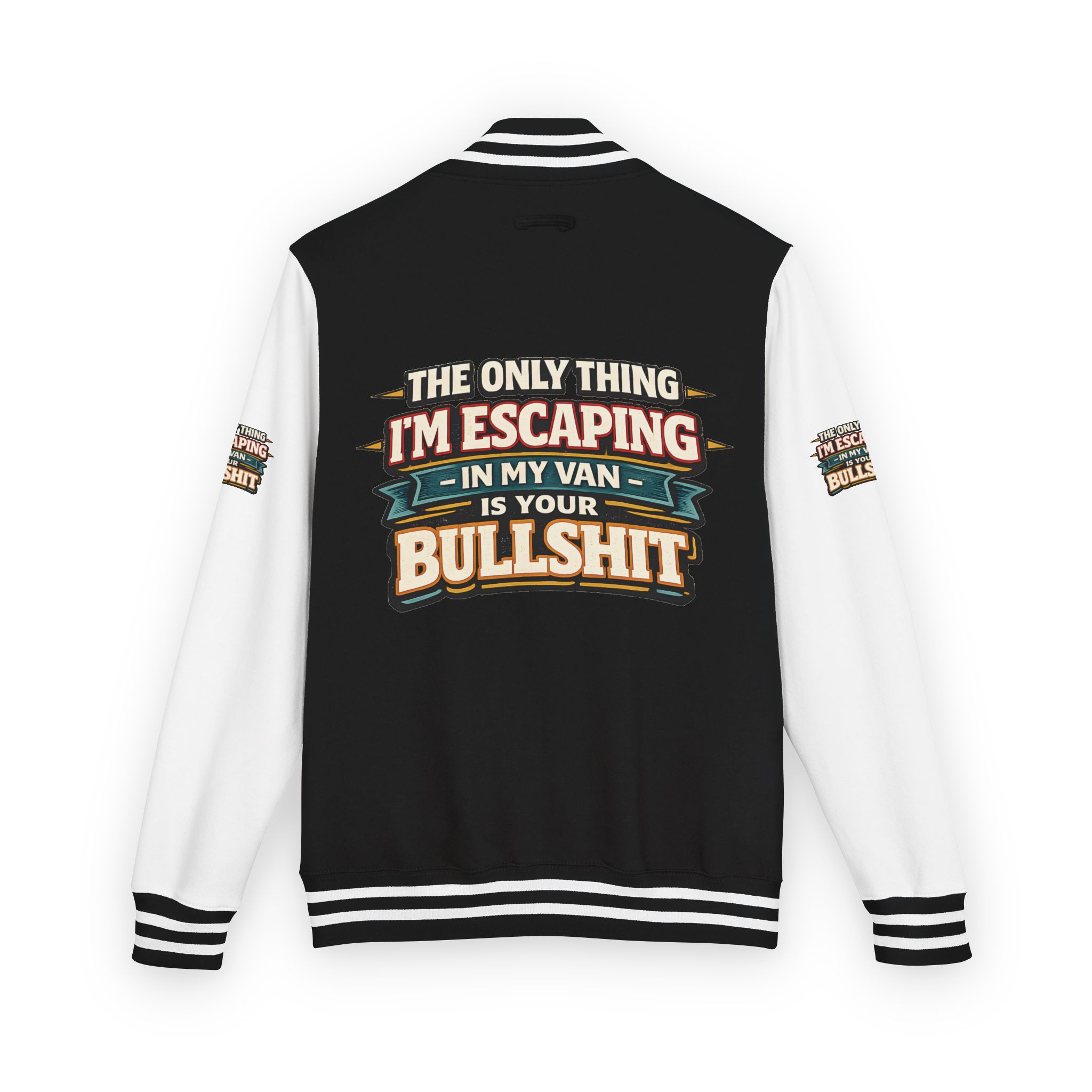 Unisex Heavyweight Letterman Jacket — "The Only Thing I´m Escaping" Design F**K-Line