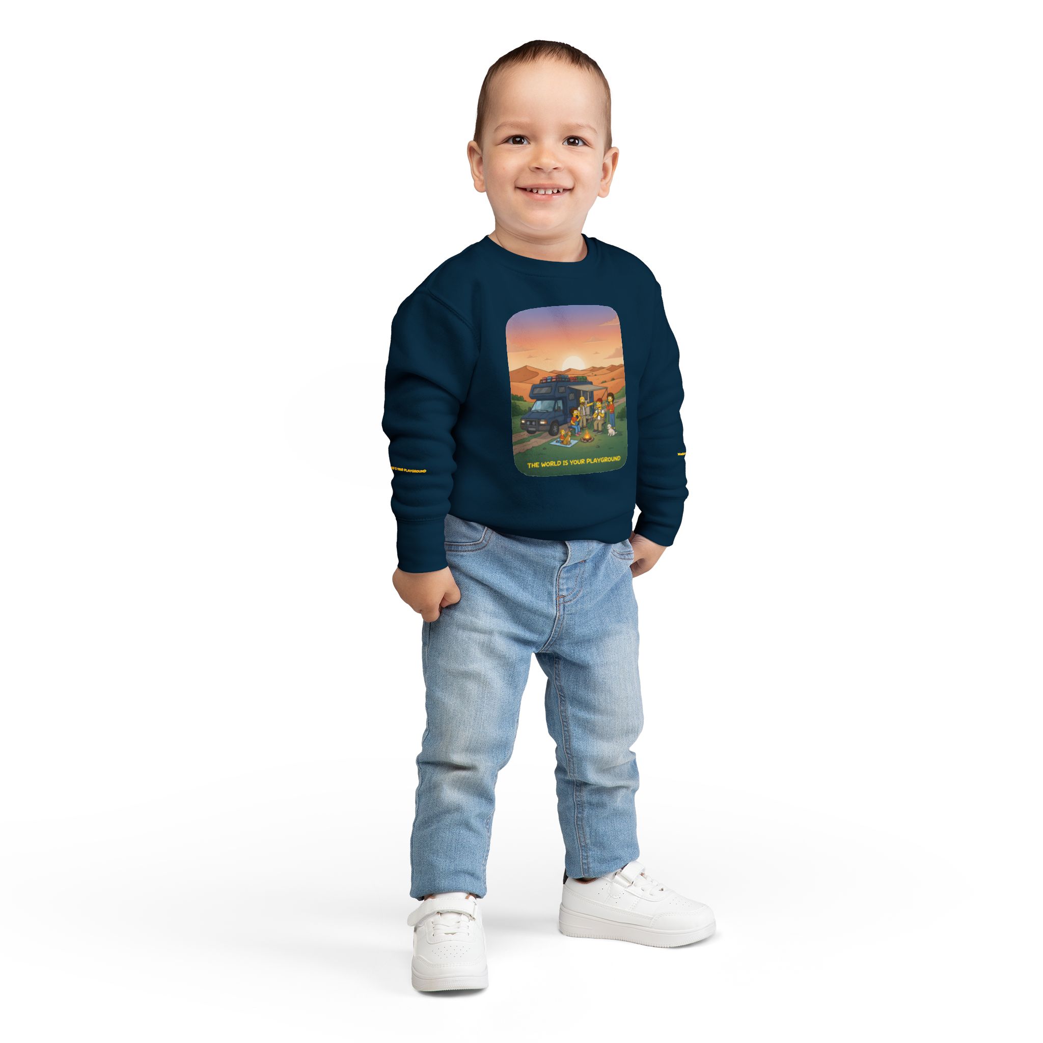 Toddler Sweatshirt - "The World Is Your playground" (Design Sitcom-Line)