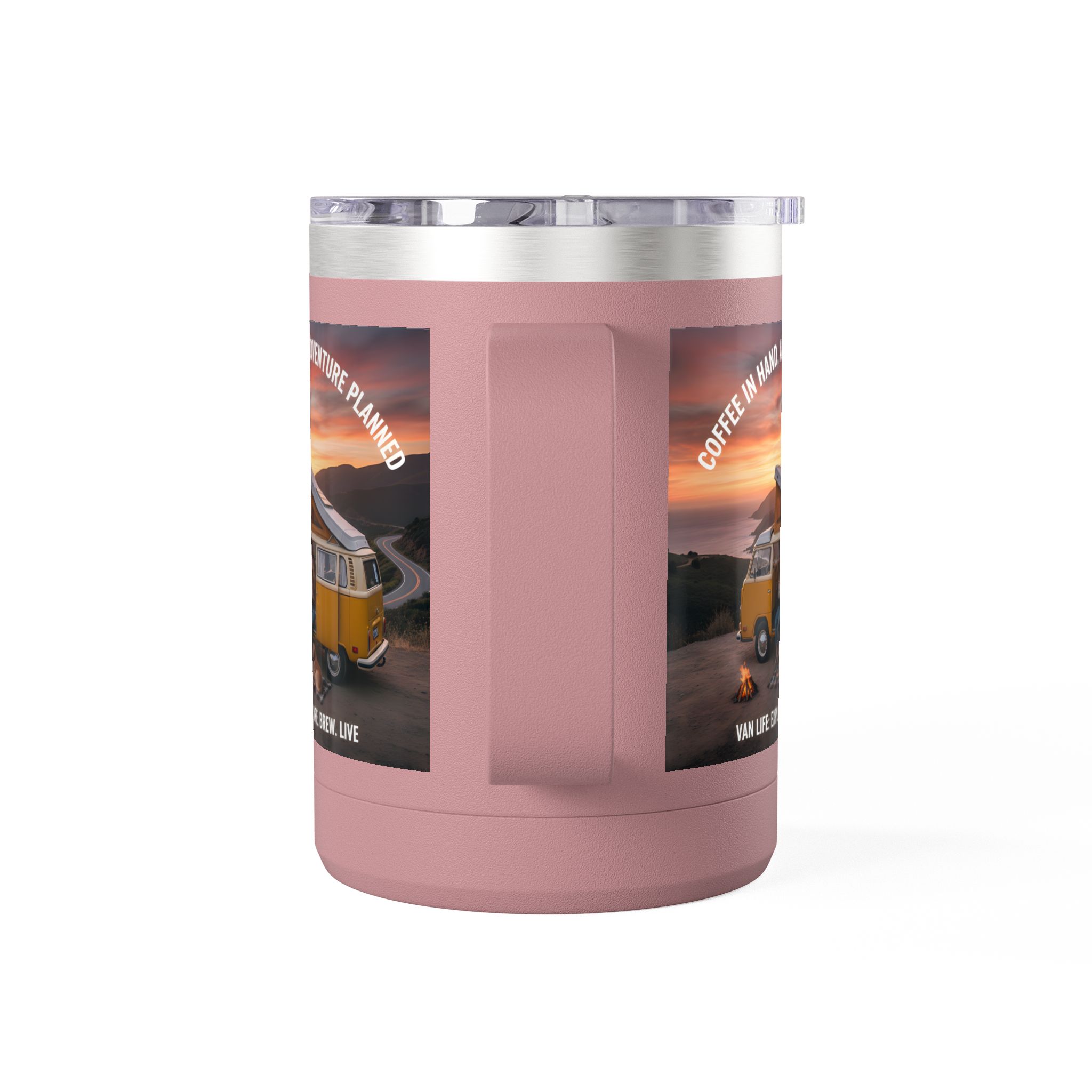 Coffee Mug Tumbler, 15oz — "Coffee in Hand, Adventure Planned"