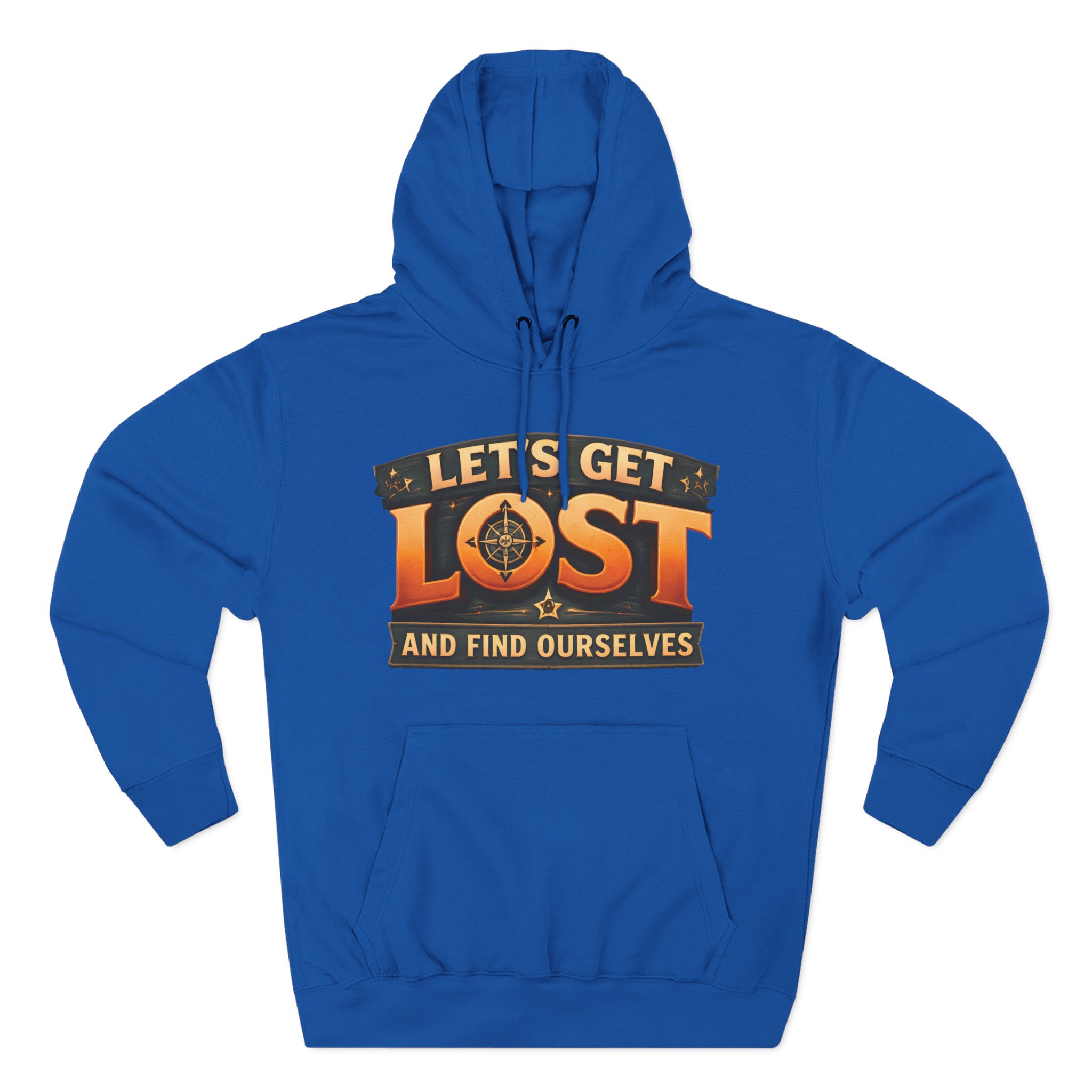 Three-Panel Fleece Hoodie - "Let´s Get Lost And Found Ourselfs" Design Scenic-Line