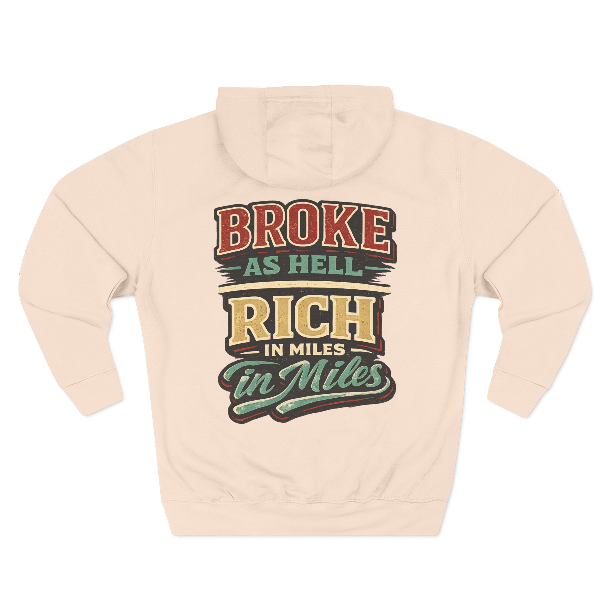 Three-Panel Fleece Hoodie - "Broke As Hell" Design F**K-Line