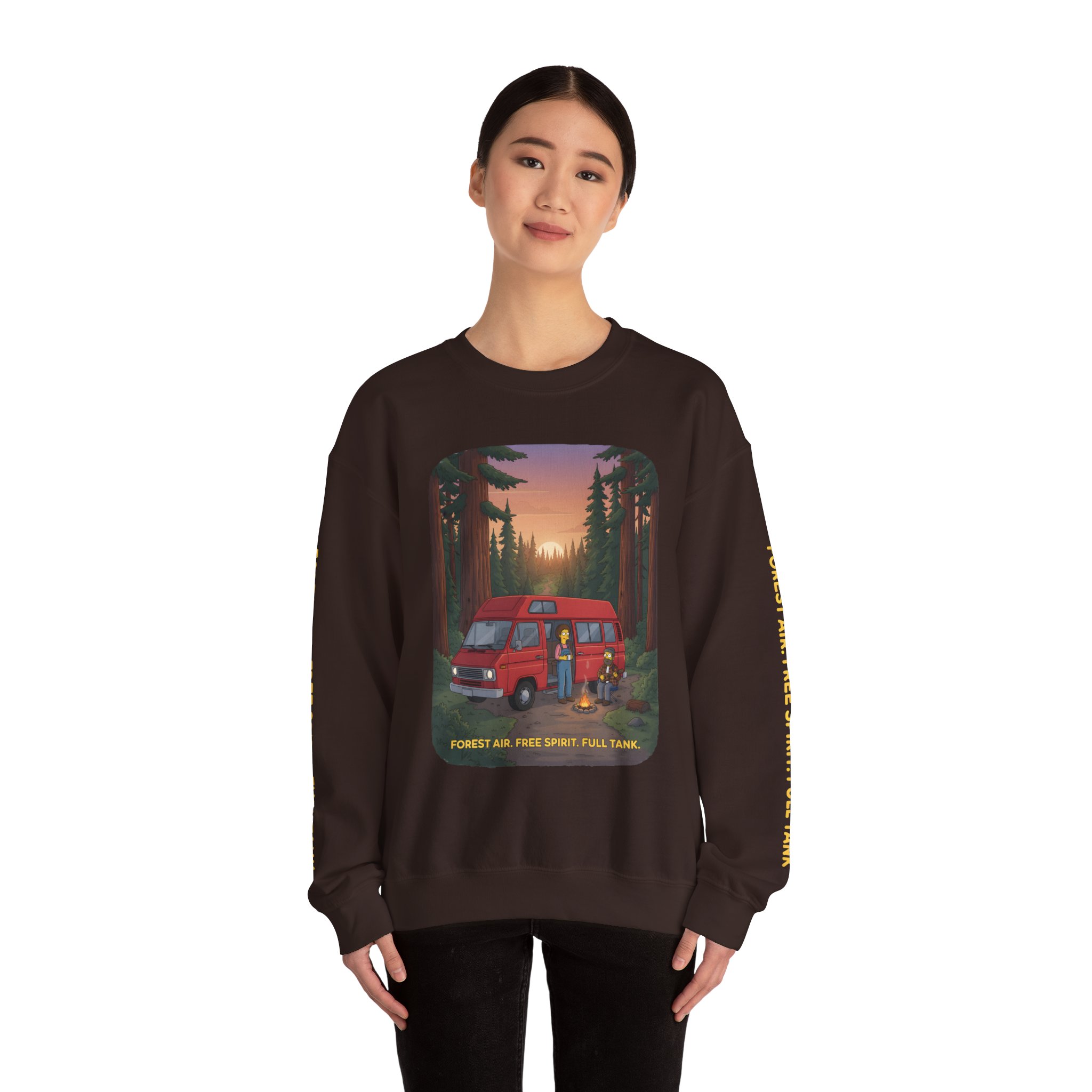 15626035266054739539_2048.jpeg Unisex Heavy Blend™ Crewneck Sweatshirt — "Forest Air Free Spirit Full Tank" Design Sitcom-Line