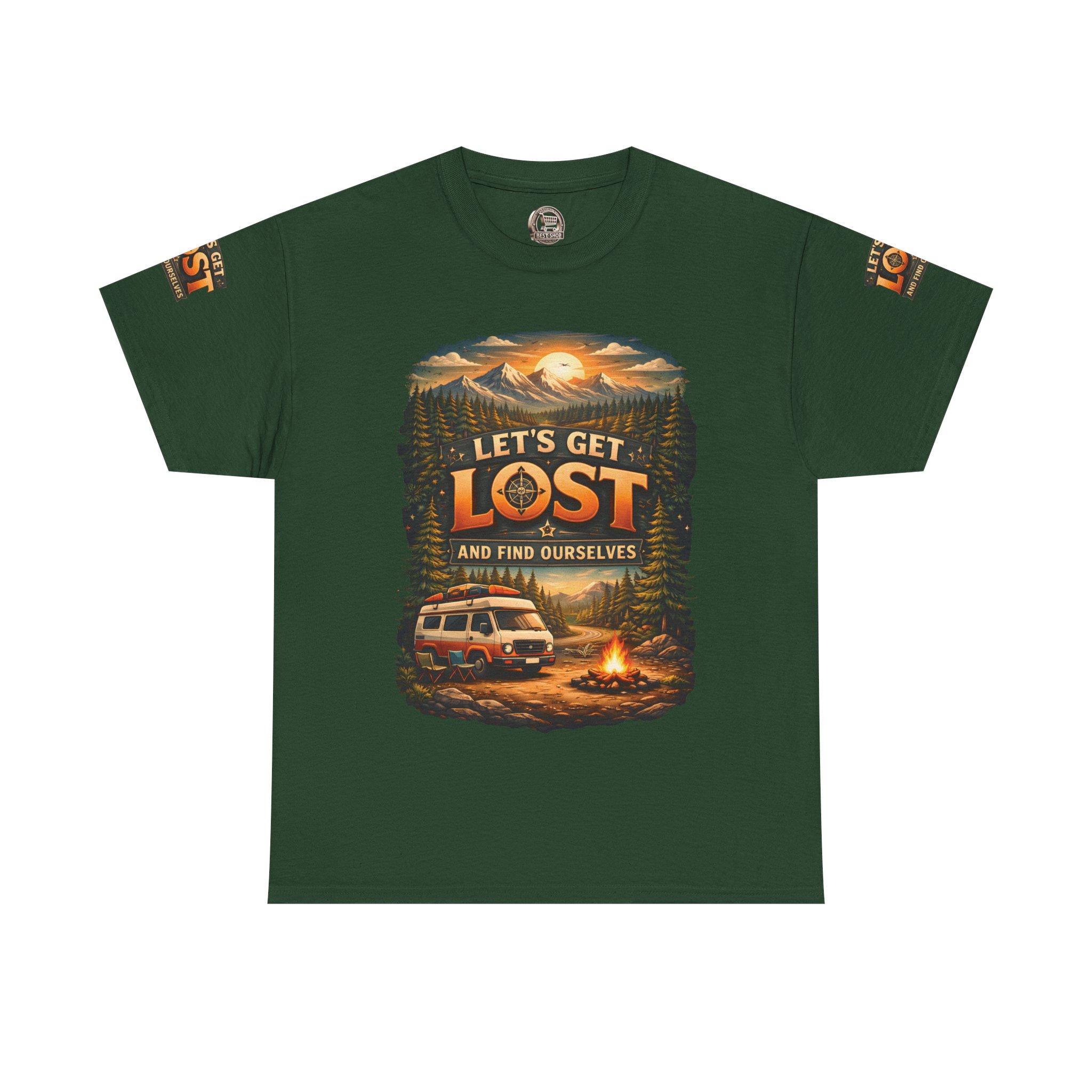 Unisex Heavy Cotton Tee — "Let´s Get Lost And Found Ourselfs" Design Scenic-Line