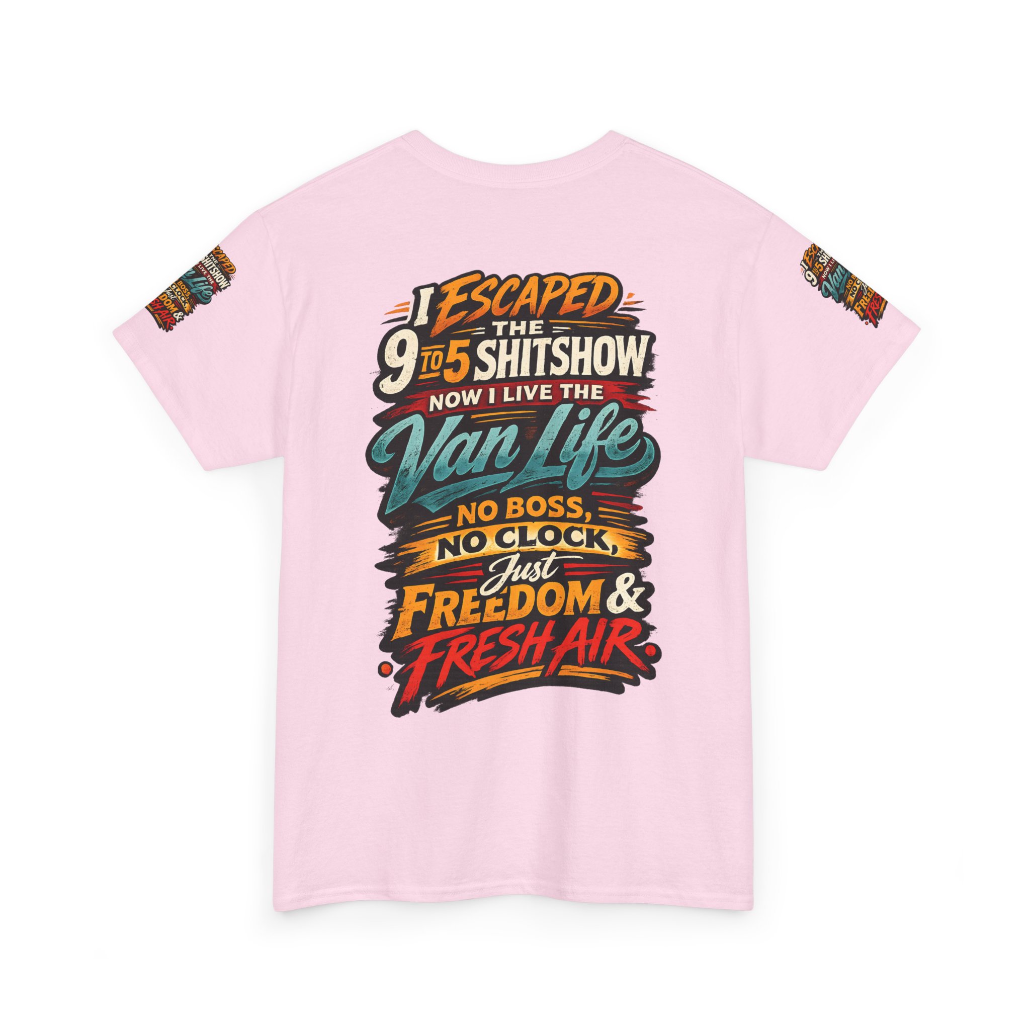 Unisex Heavy Cotton Tee — "I Escaped The 9 To 5" Design F**K-Line