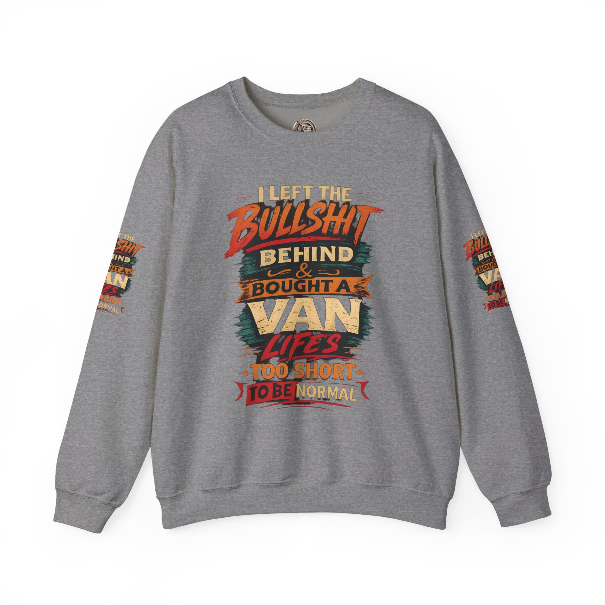 Unisex Heavy Blend™ Crewneck Sweatshirt — "I Left The Bullshit" Design F**K-Line