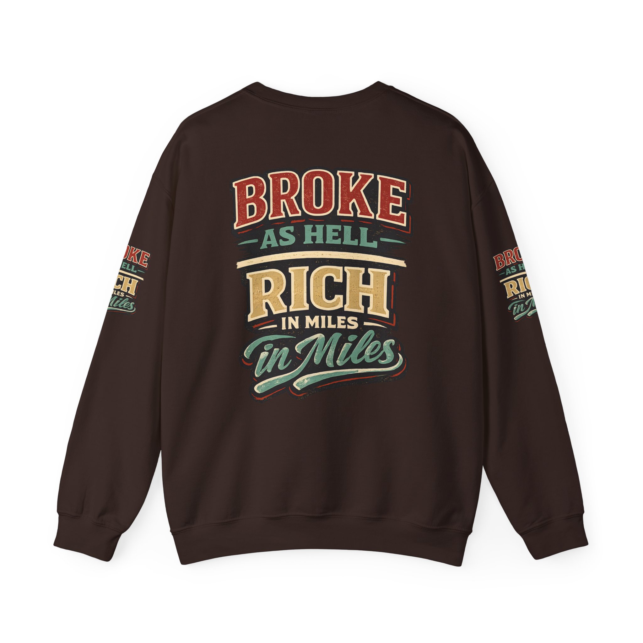 Unisex Heavy Blend™ Crewneck Sweatshirt — "Broke As Hell" Design F**K-Line