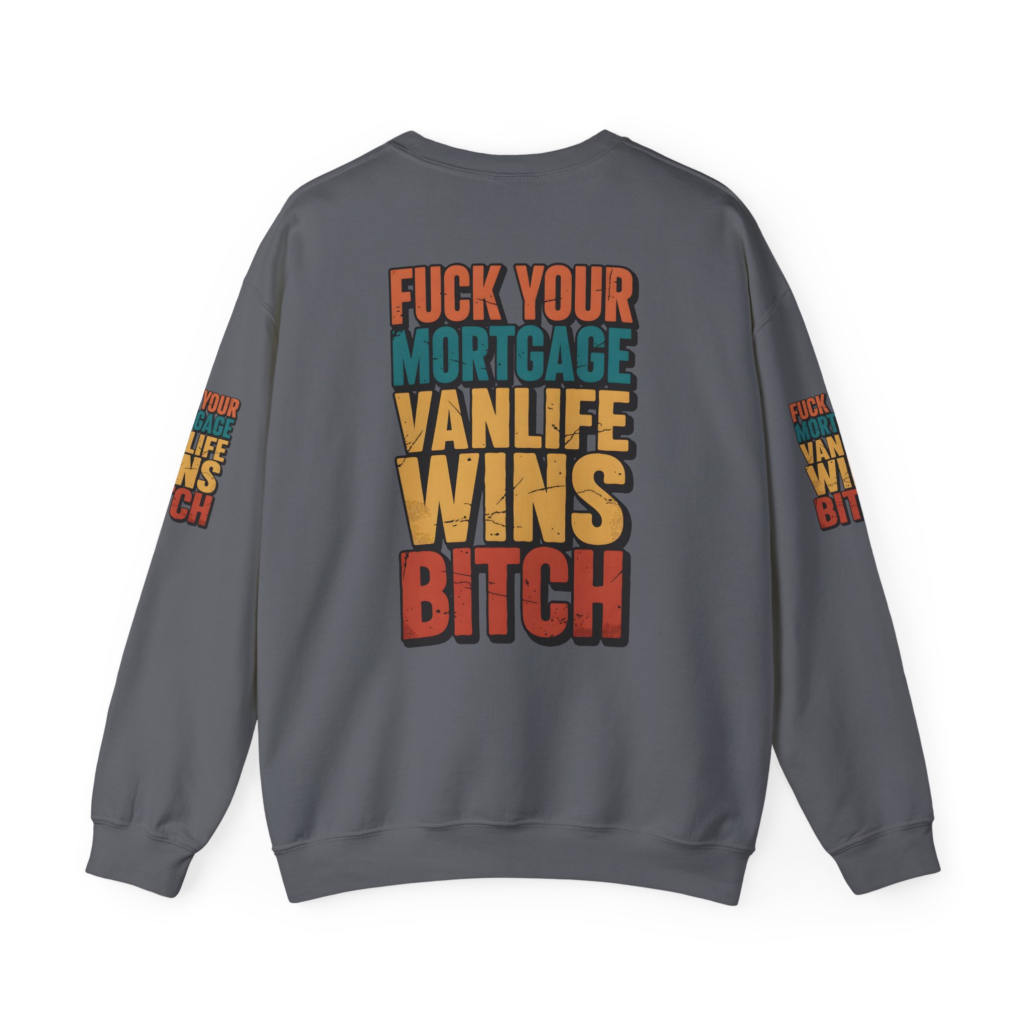 Unisex Heavy Blend™ Crewneck Sweatshirt — "Fuck Your Mortgage" Design F**K-Line