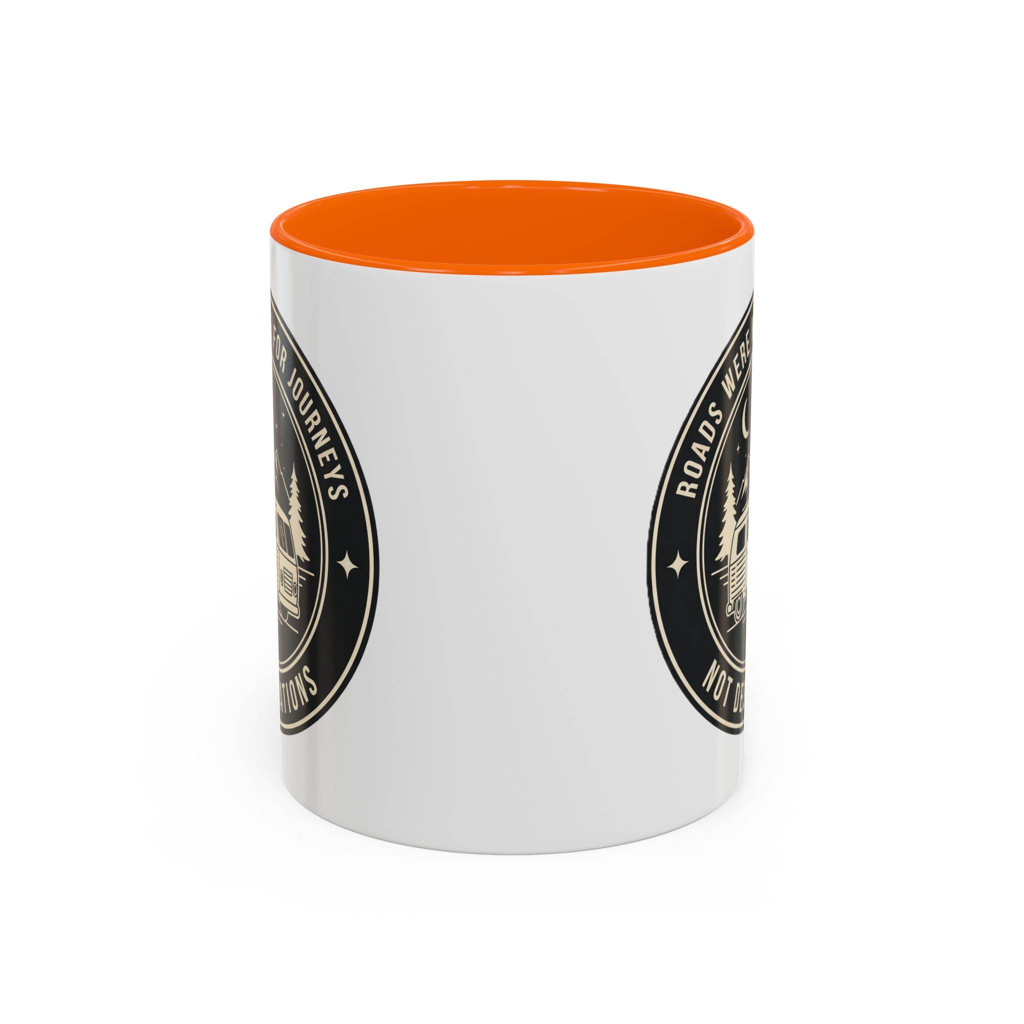 Coffee Mug — 'ROAD WHERE MADE FOR JOURNEYS-NOT DESTINATIONS'  (11/15oz) (Both sides printed)