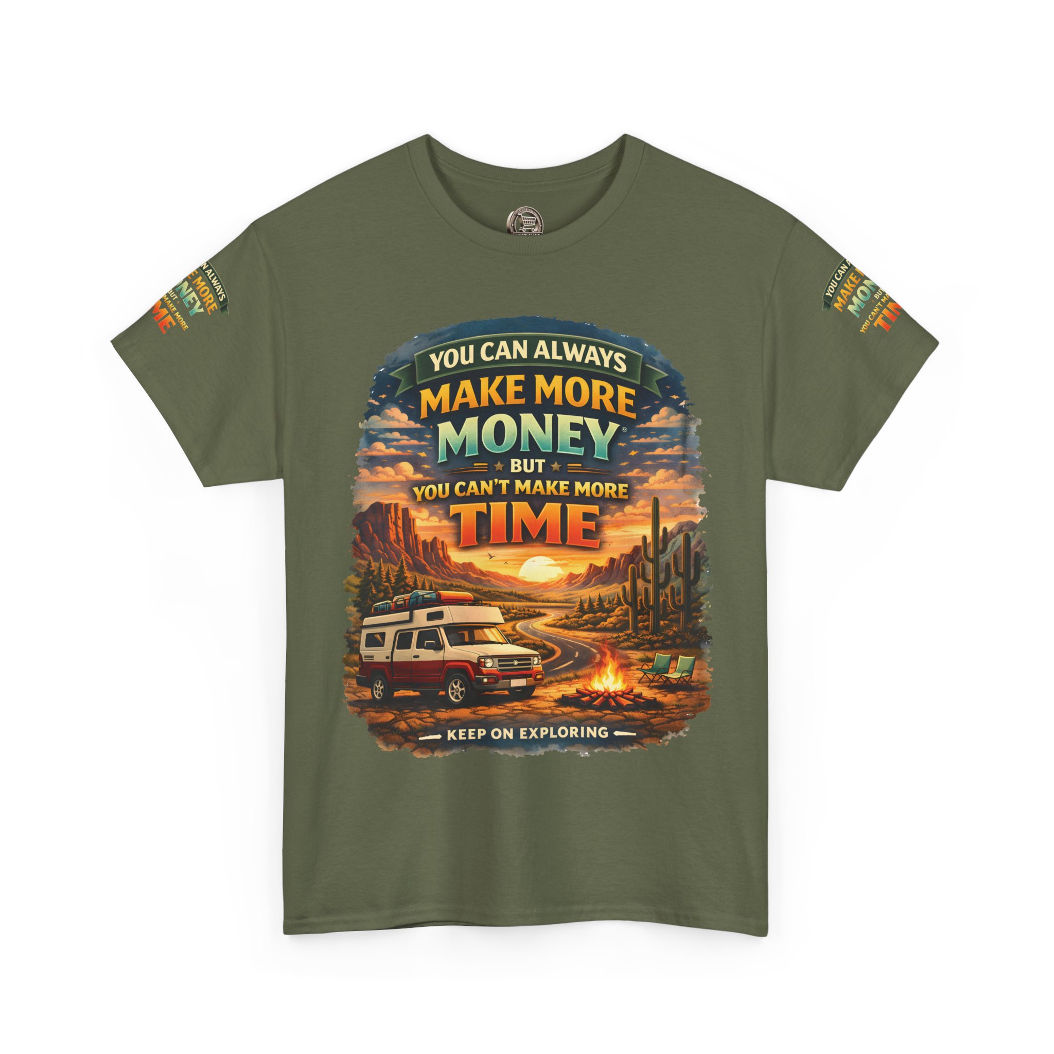 Unisex Heavy Cotton Tee — "You Can Always Make More Money" Design Scenic-Line