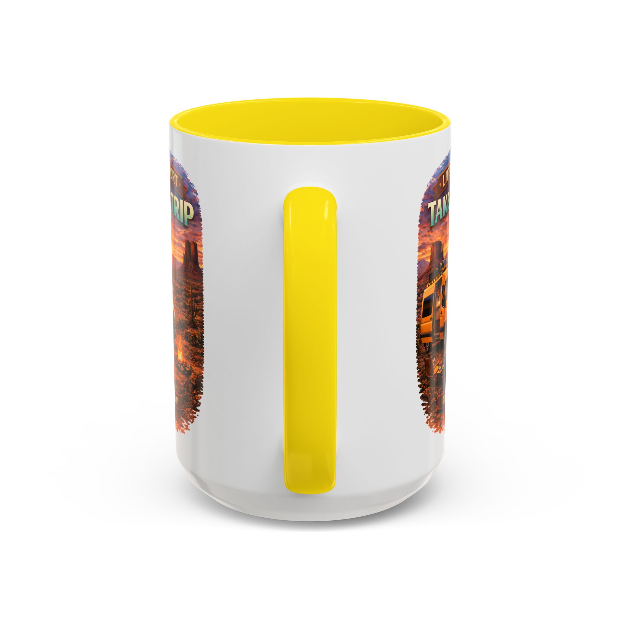 Accent Coffee Mug (11, 15oz) — "Live Is Short Take The Trip" Design Scenic-Line