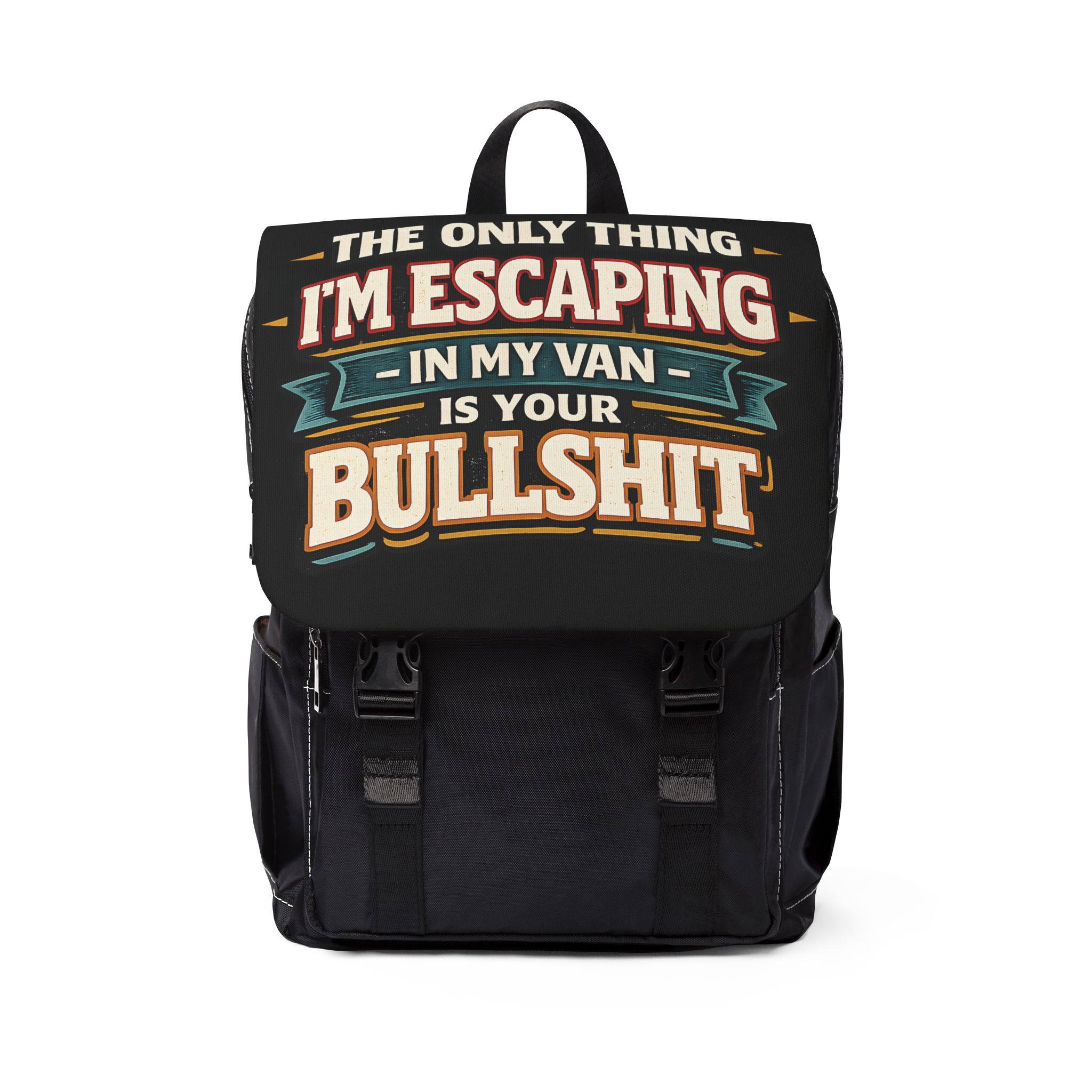 Unisex Casual Shoulder Backpack — "The Only Thing I´m Escaping" Design F**K-Line