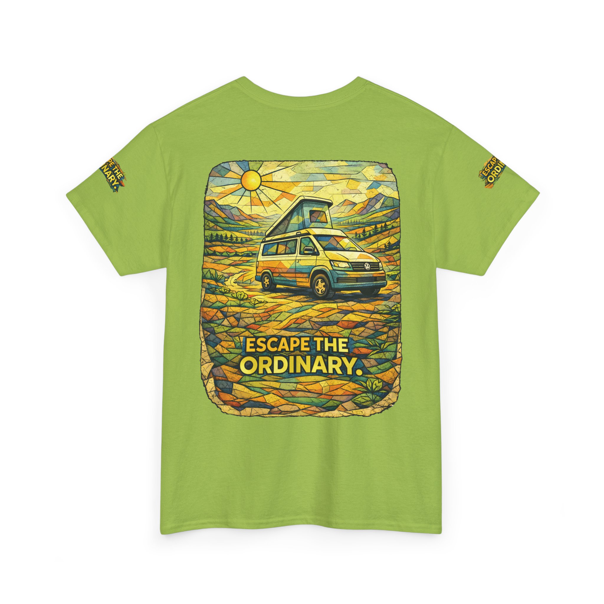 15691844334061248829_2048.jpeg Unisex Heavy Cotton Tee — "Escape The Ordinary" Design Cubic-Line
