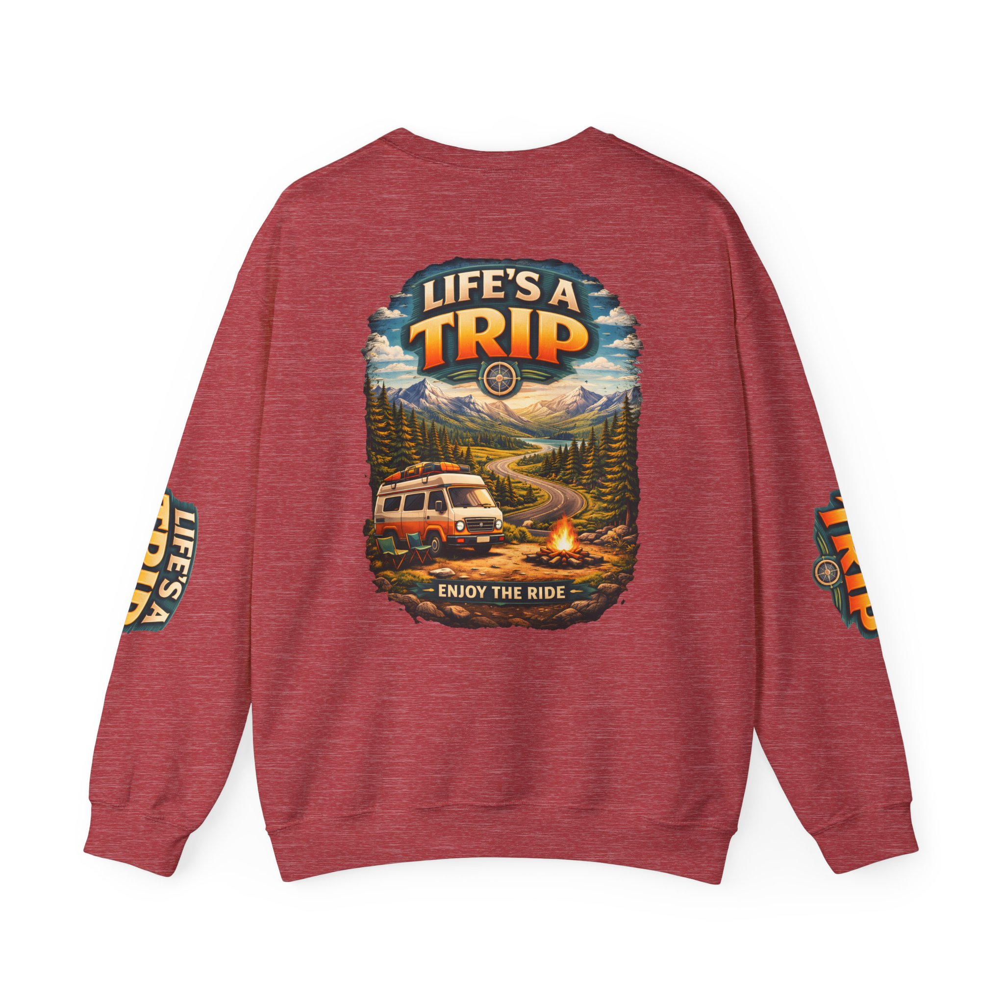 Unisex Heavy Blend™ Crewneck Sweatshirt — "Life s A Trip" Design Scenic-Line