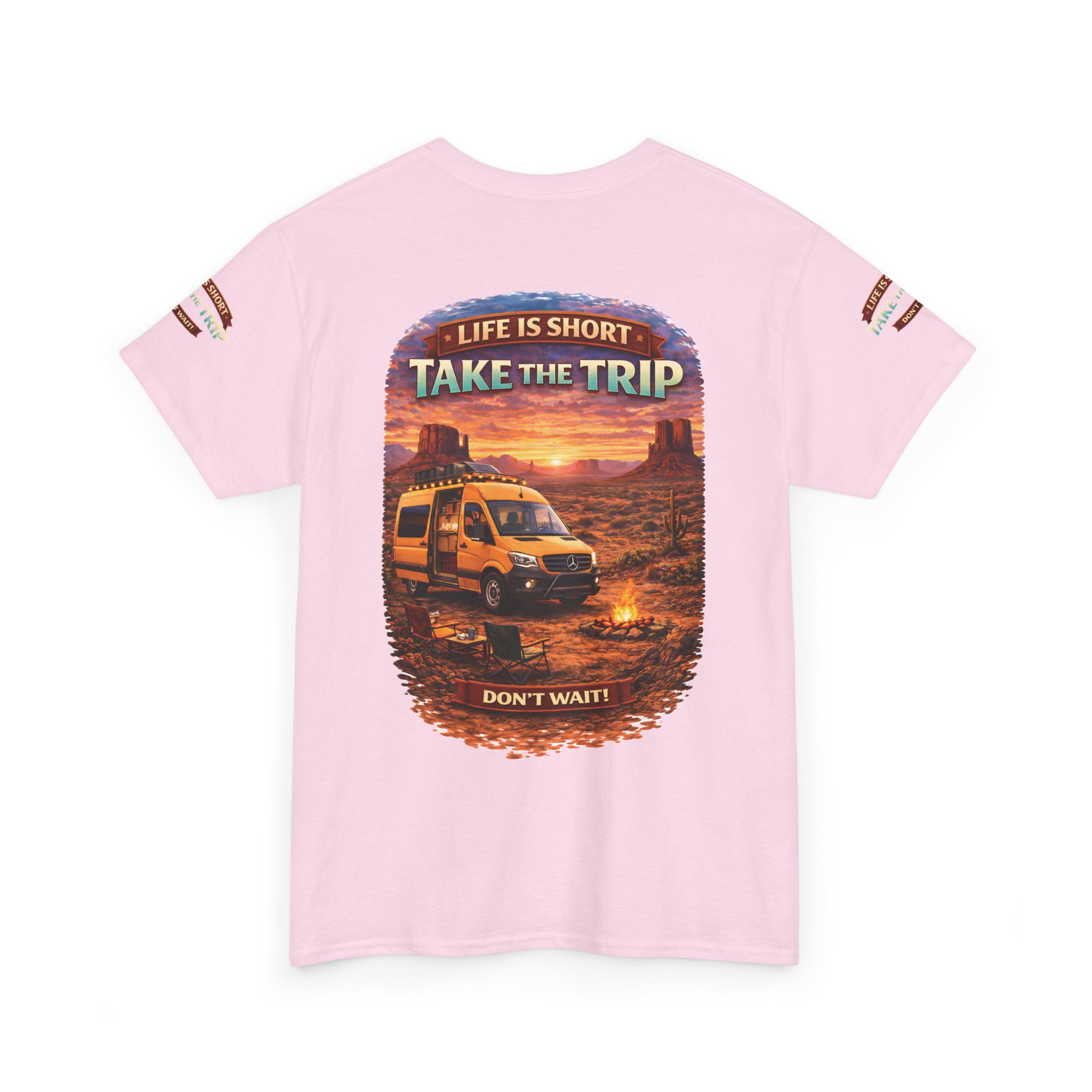 Unisex Heavy Cotton Tee — "Life Is To Short-Take The Trip" Design Scenic-Line