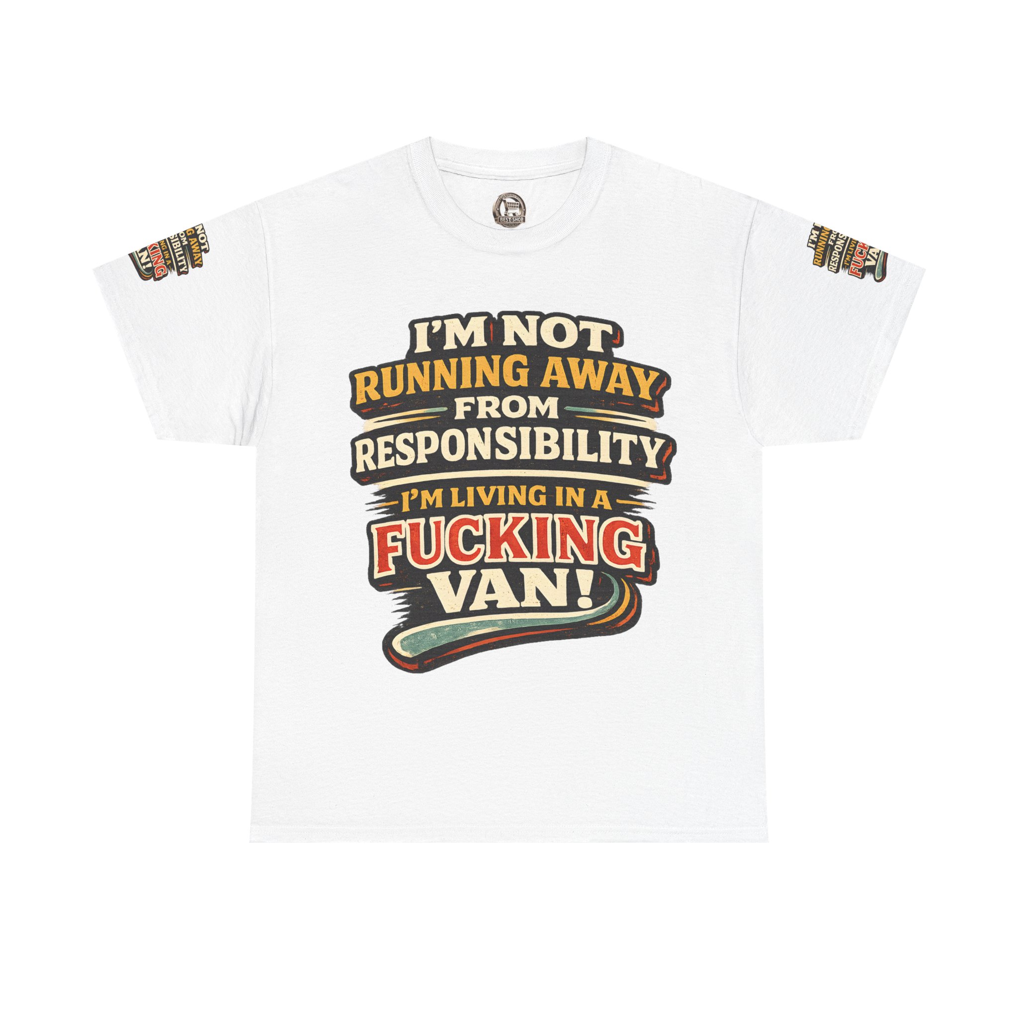 Unisex Heavy Cotton Tee — "I`m Not running Away" Design F**K-Line