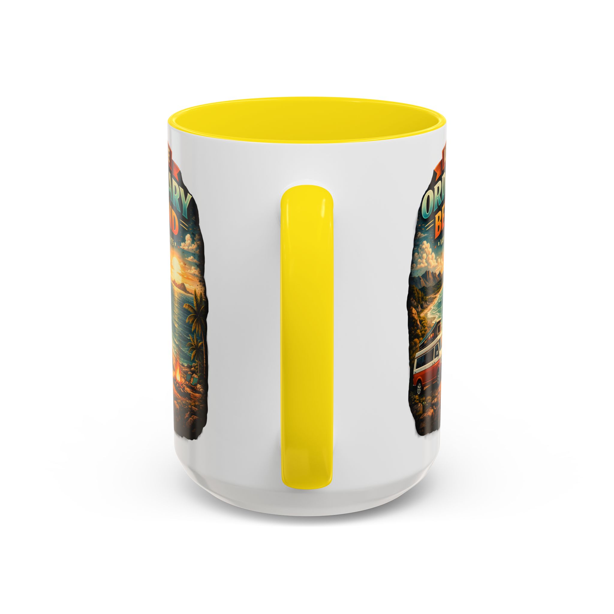 Accent Coffee Mug (11, 15oz) — "Leave Ordinary Behind" Design Scenic-Line