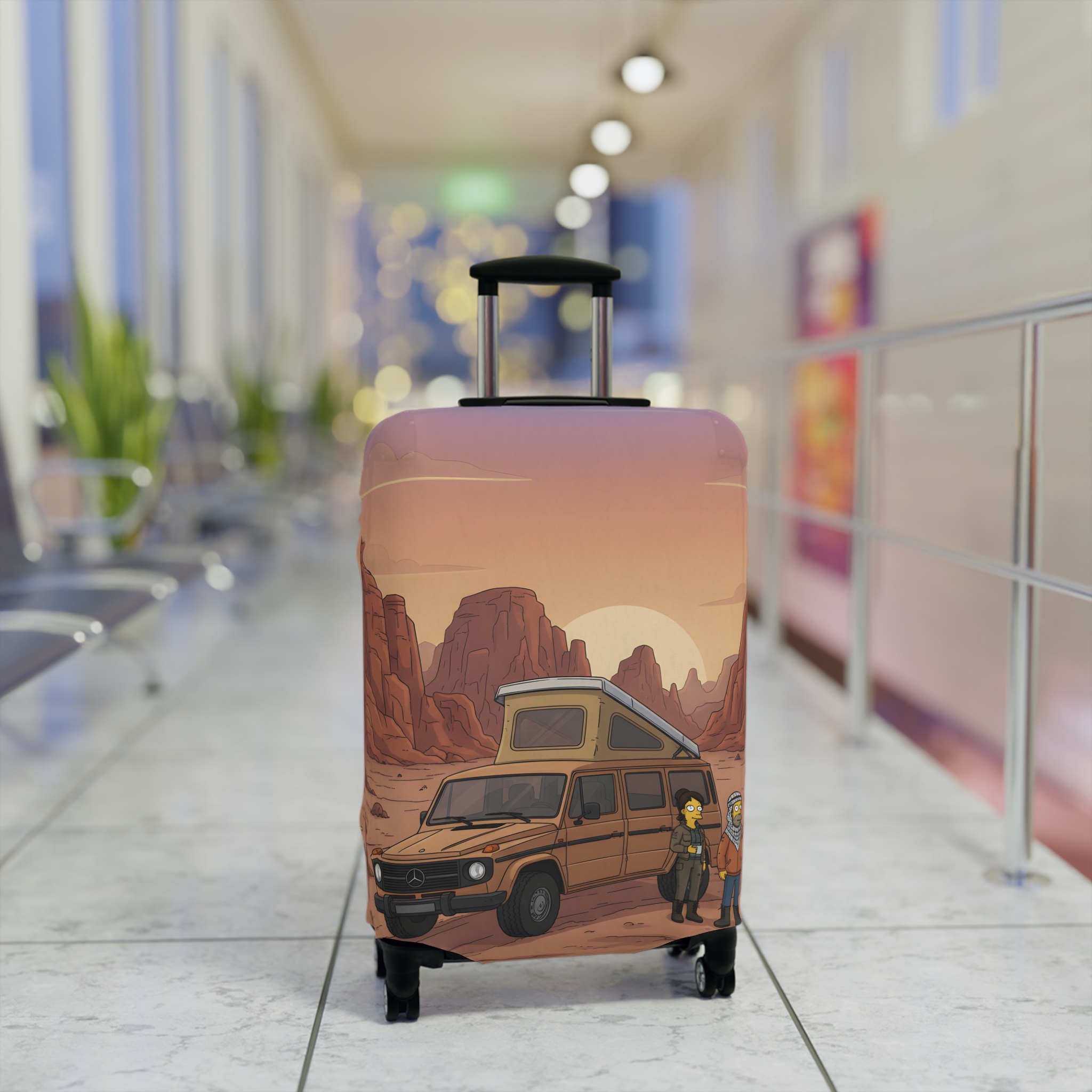 15731192130975495504_2048.jpeg Luggage Cover — Adventure Camper Sketch Travel Suitcase(Design Sitcom-Line)