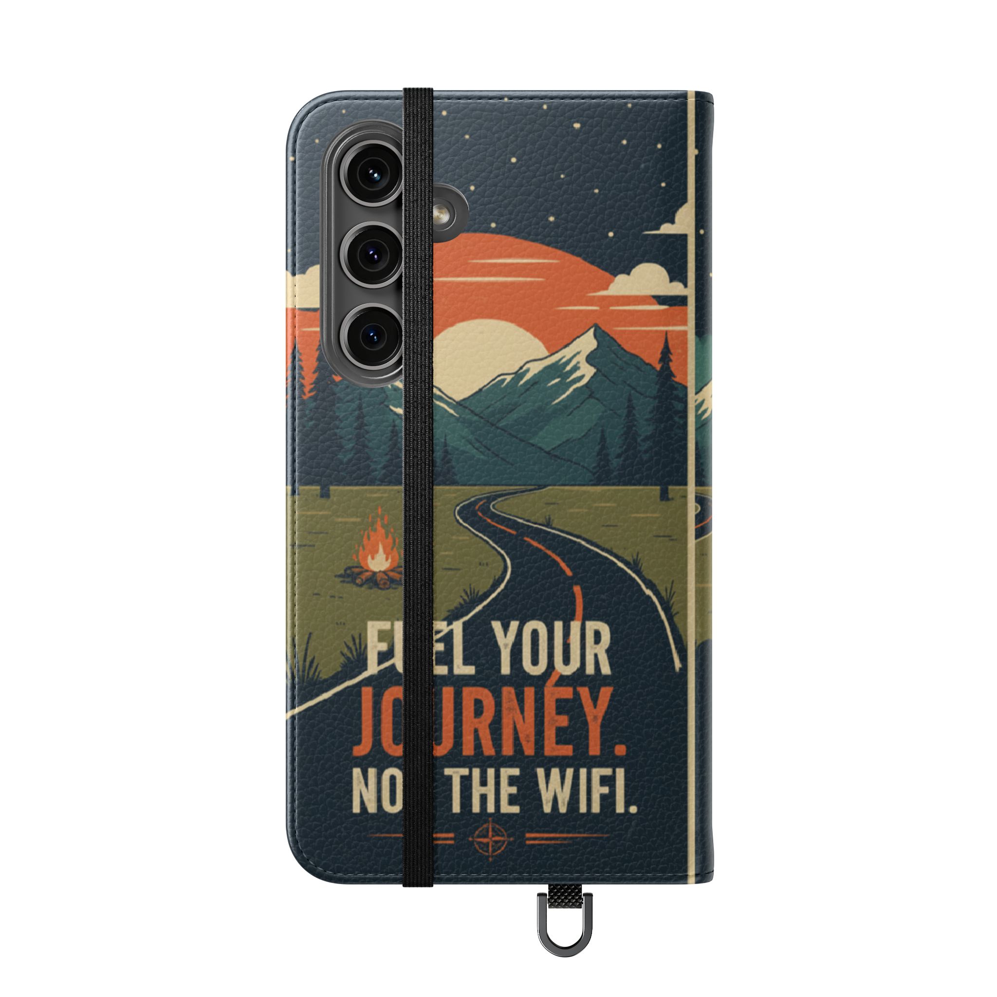 Flip Phone Case — "Fuel Your Journey, Not the Wifi" Wallet Cover