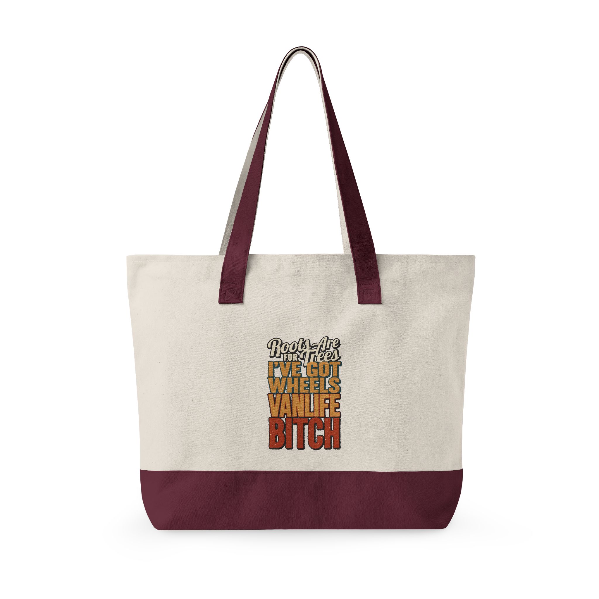Zippered Canvas Tote — "Roots Are For Trees" (Design F**K-Line)