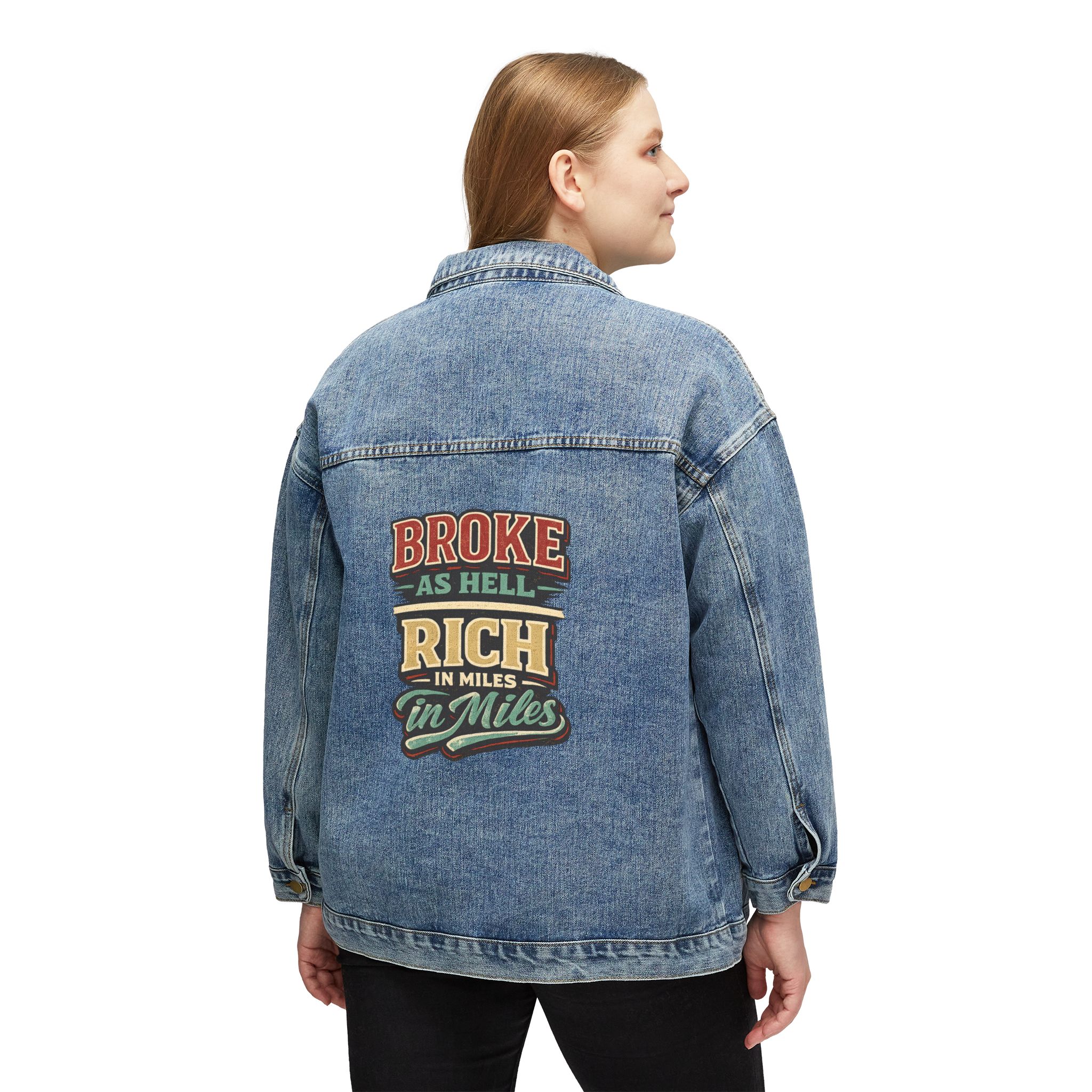 Women's Denim Jacket — "Broke As Hell" Design F**K-Line