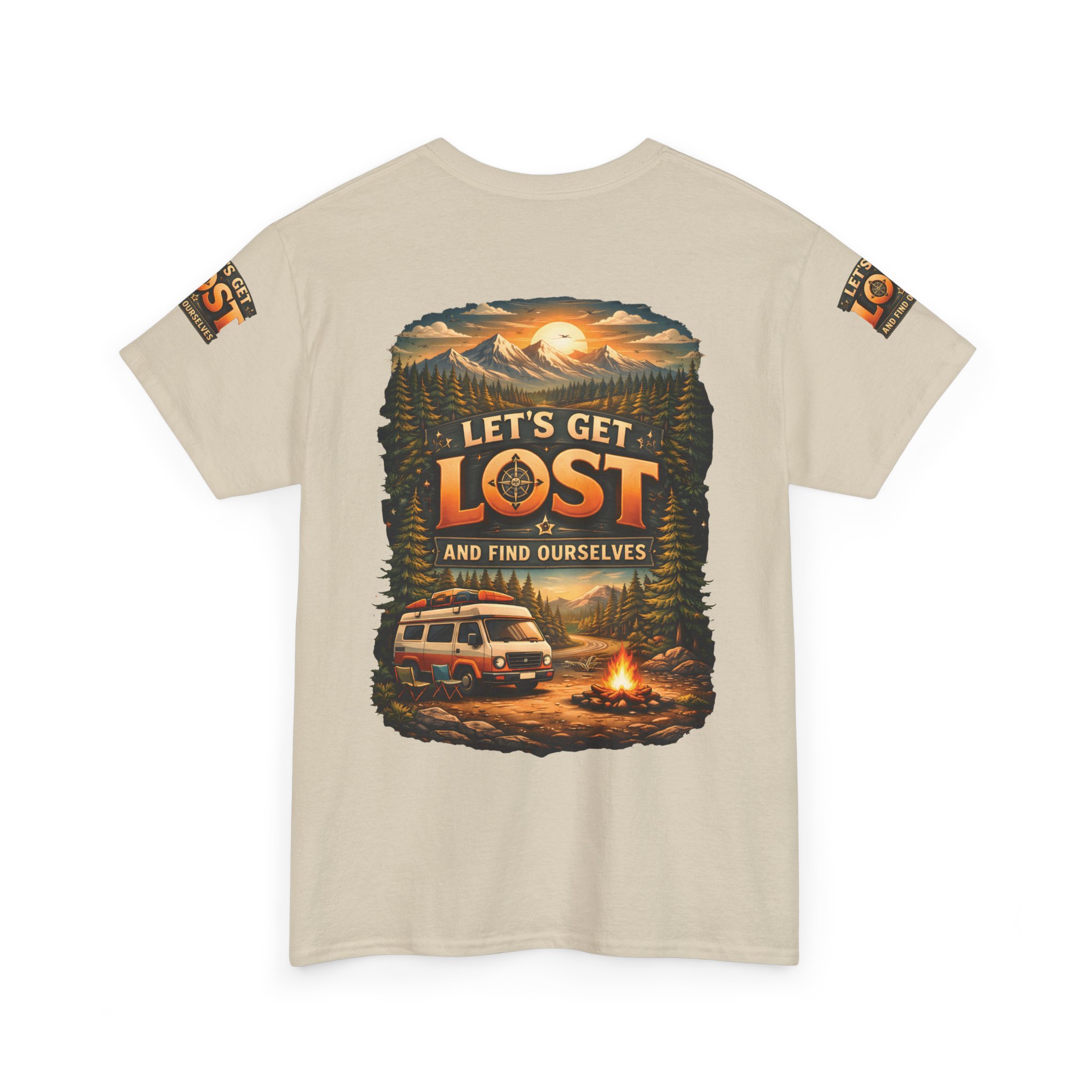 Unisex Heavy Cotton Tee — "Let´s Get Lost And Found Ourselfs" Design Scenic-Line