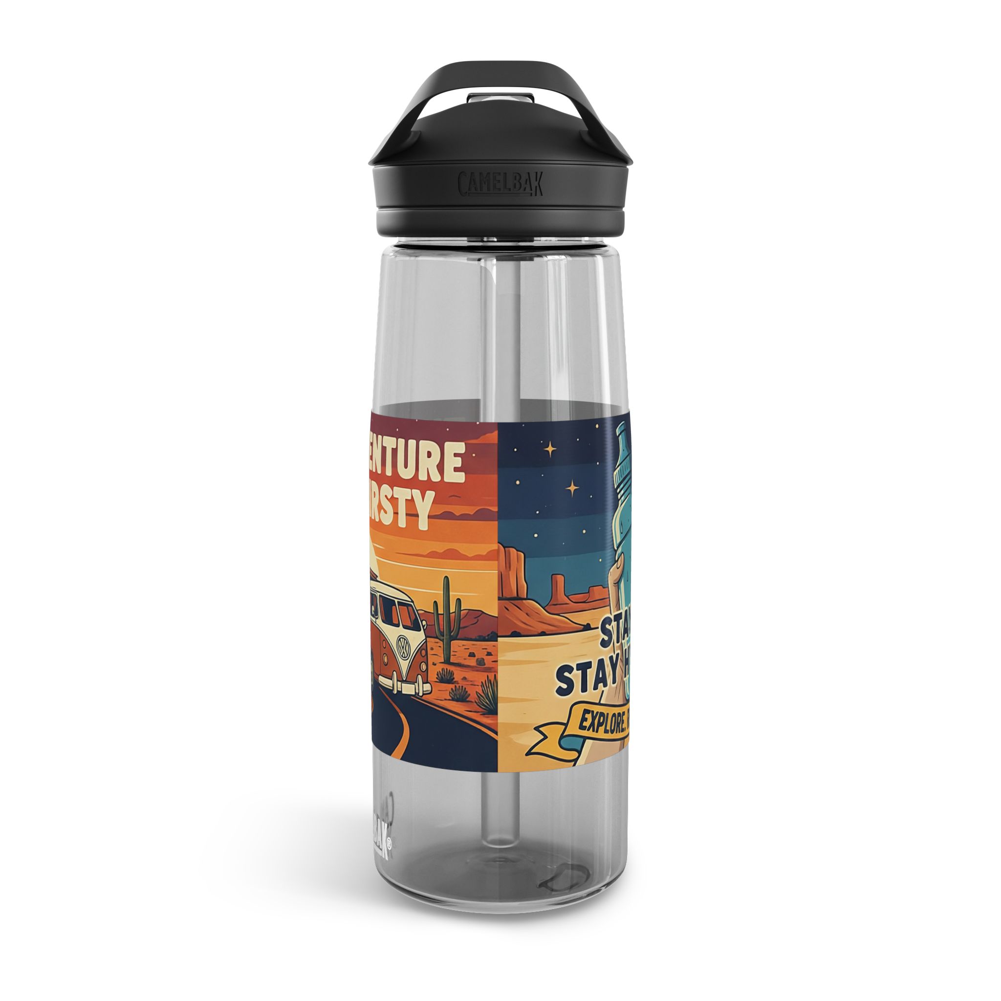 15750437526327784414_2048.jpeg Water Bottle CamelBak — "Adventure Is Thirsty "20oz/25oz Travel Bottle with Retro Road Trip Design