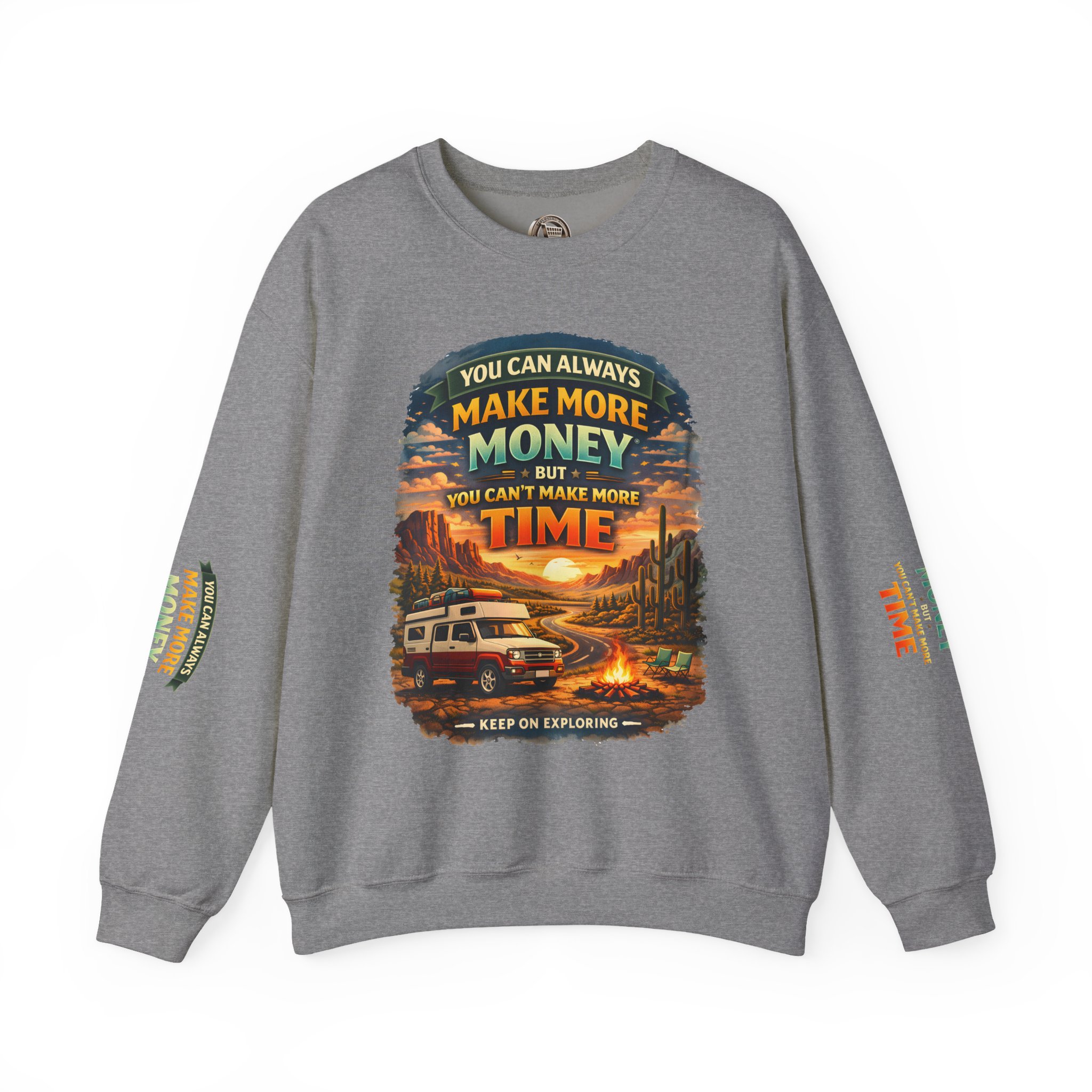 Unisex Heavy Blend™ Crewneck Sweatshirt — "You Can Always Make More Money" Design Scenic-Line