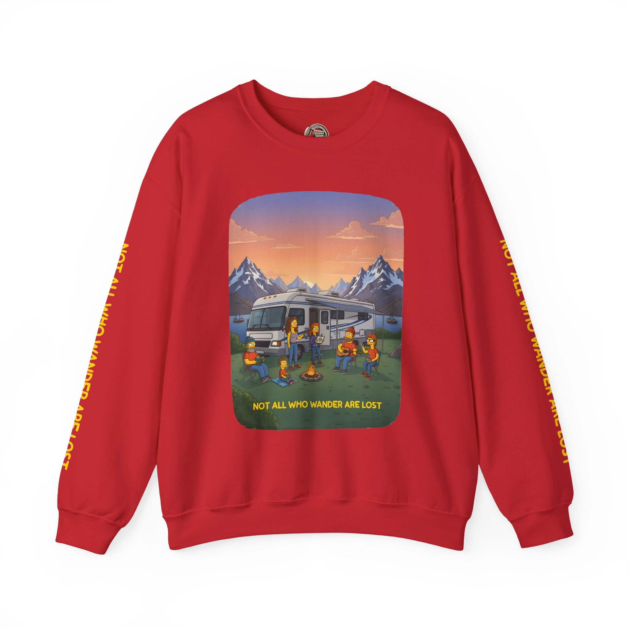 Unisex Heavy Blend™ Crewneck Sweatshirt — "Not All Who Wander Are Lost" Design Sitcom-Line