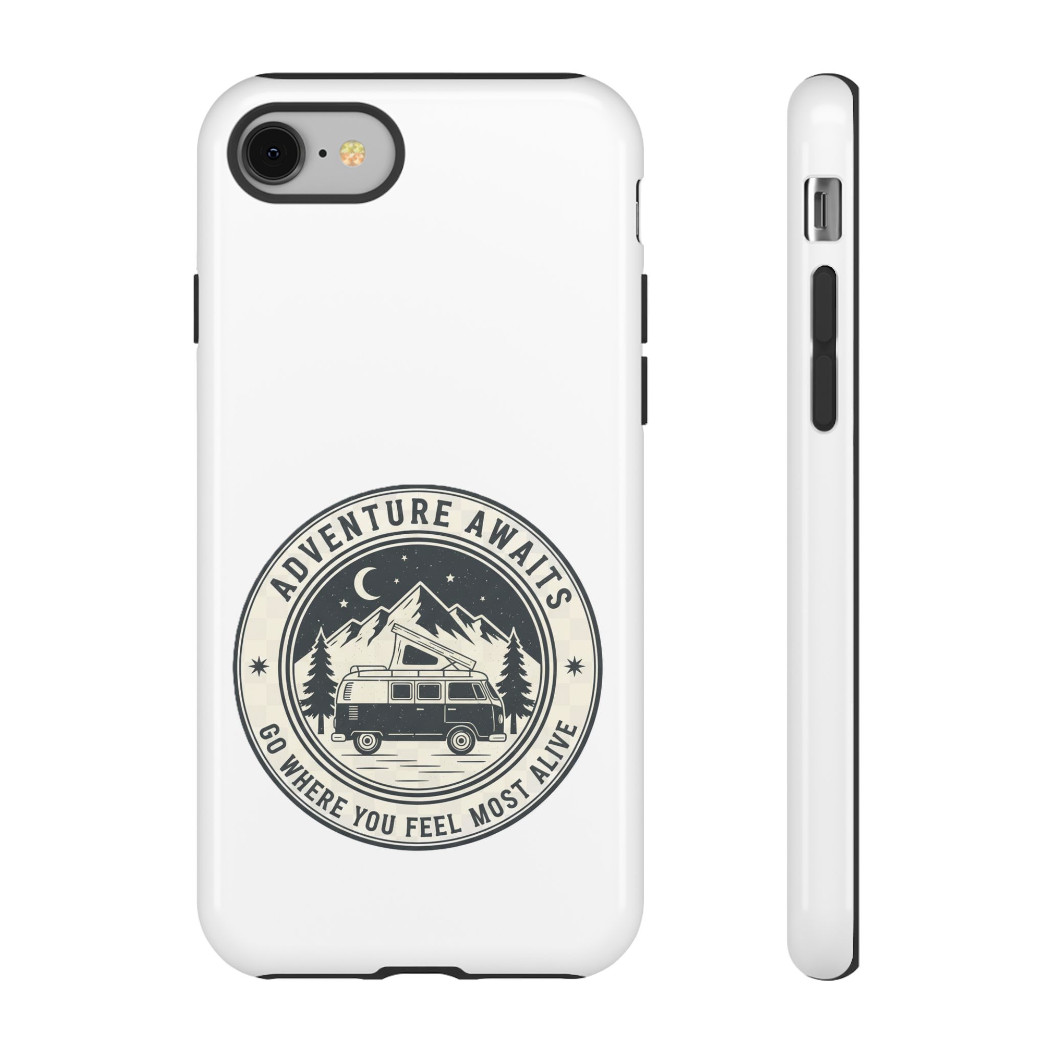 Phone Case — "Adventure Awaits-Go Where You Feel Most Alive" Camper Van Design