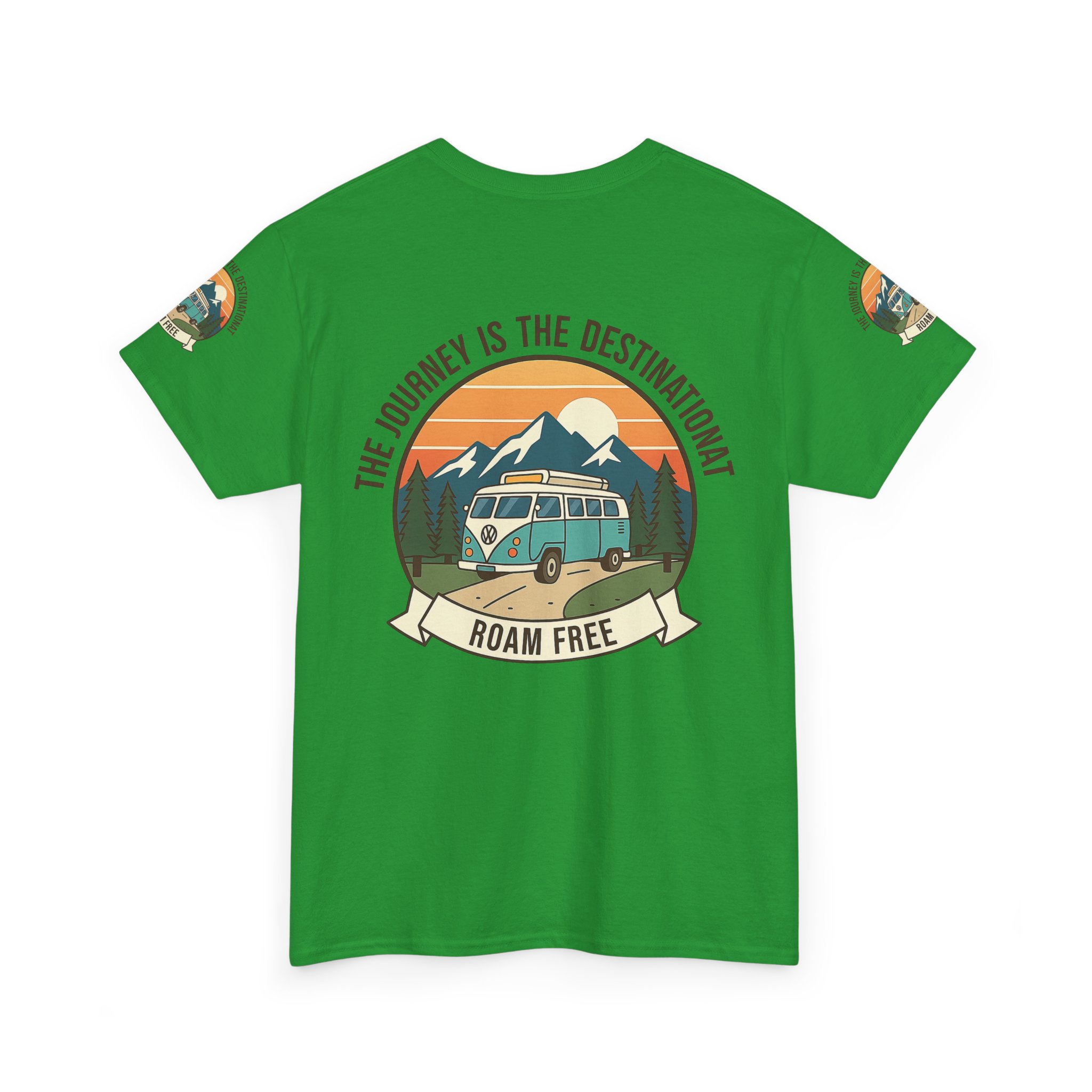 Unisex Heavy Cotton Tee — "The Journey Is The Destination" Roam Free Travel Shirt