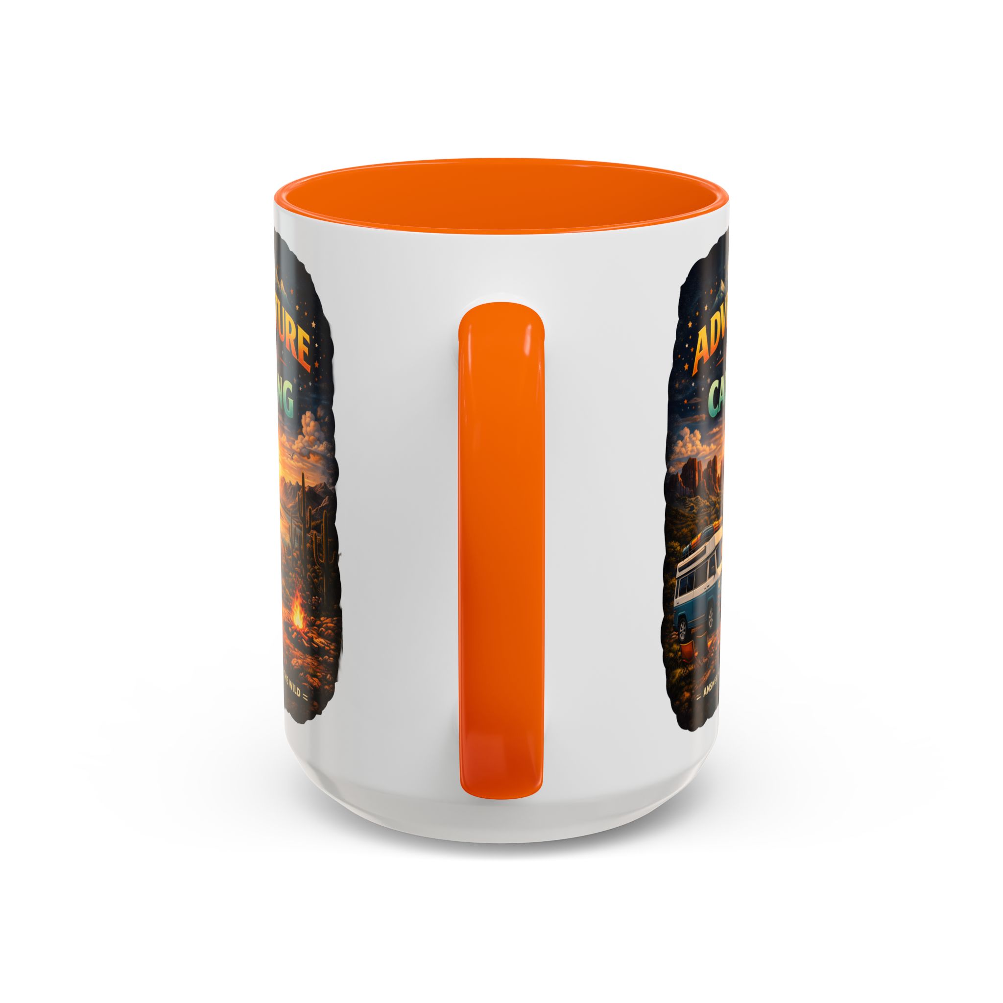 Accent Coffee Mug (11, 15oz) — "Adventure Is Calling" Design Scenic-Line