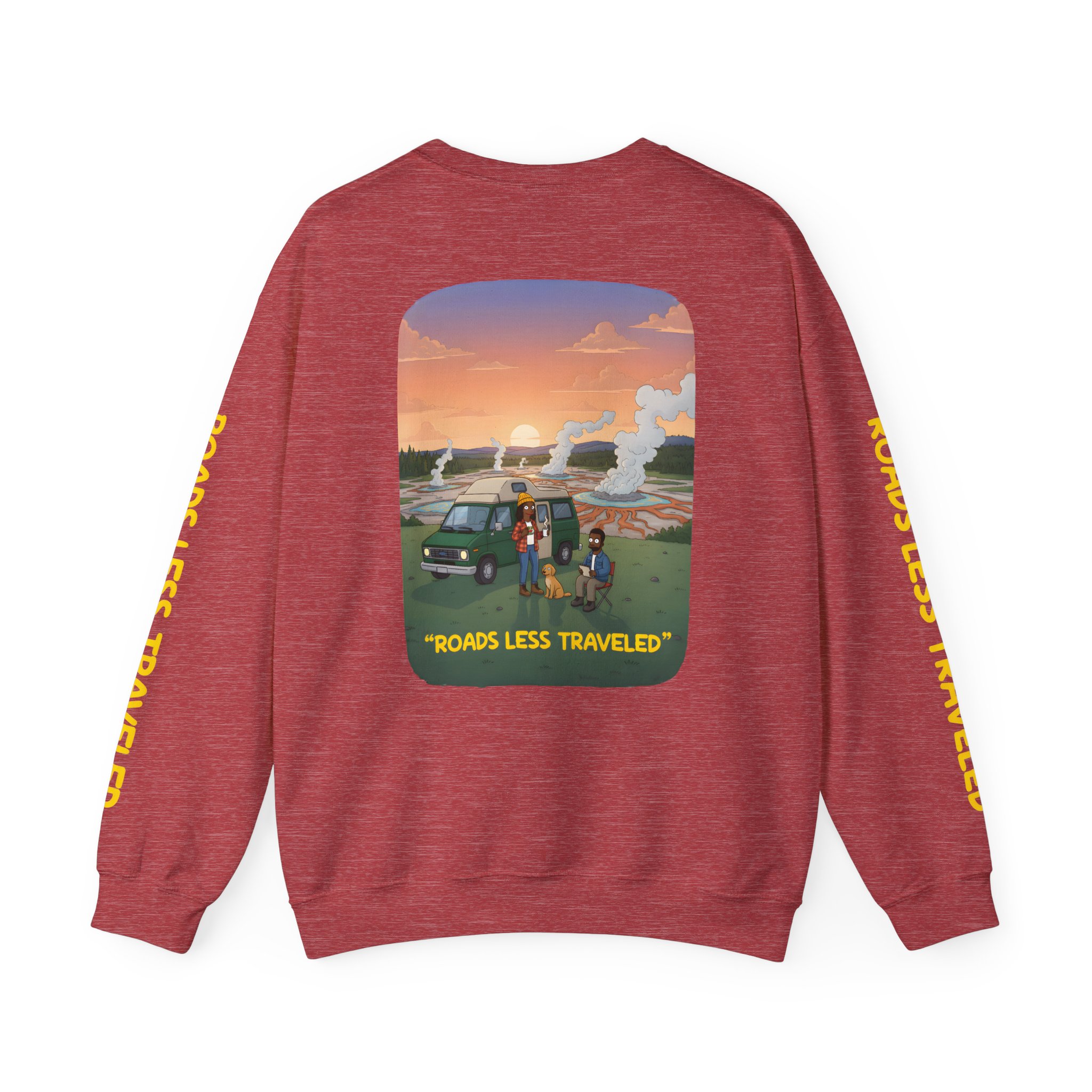 Unisex Heavy Blend™ Crewneck Sweatshirt — "Roads Less Traveled" Design Sitcom-Line