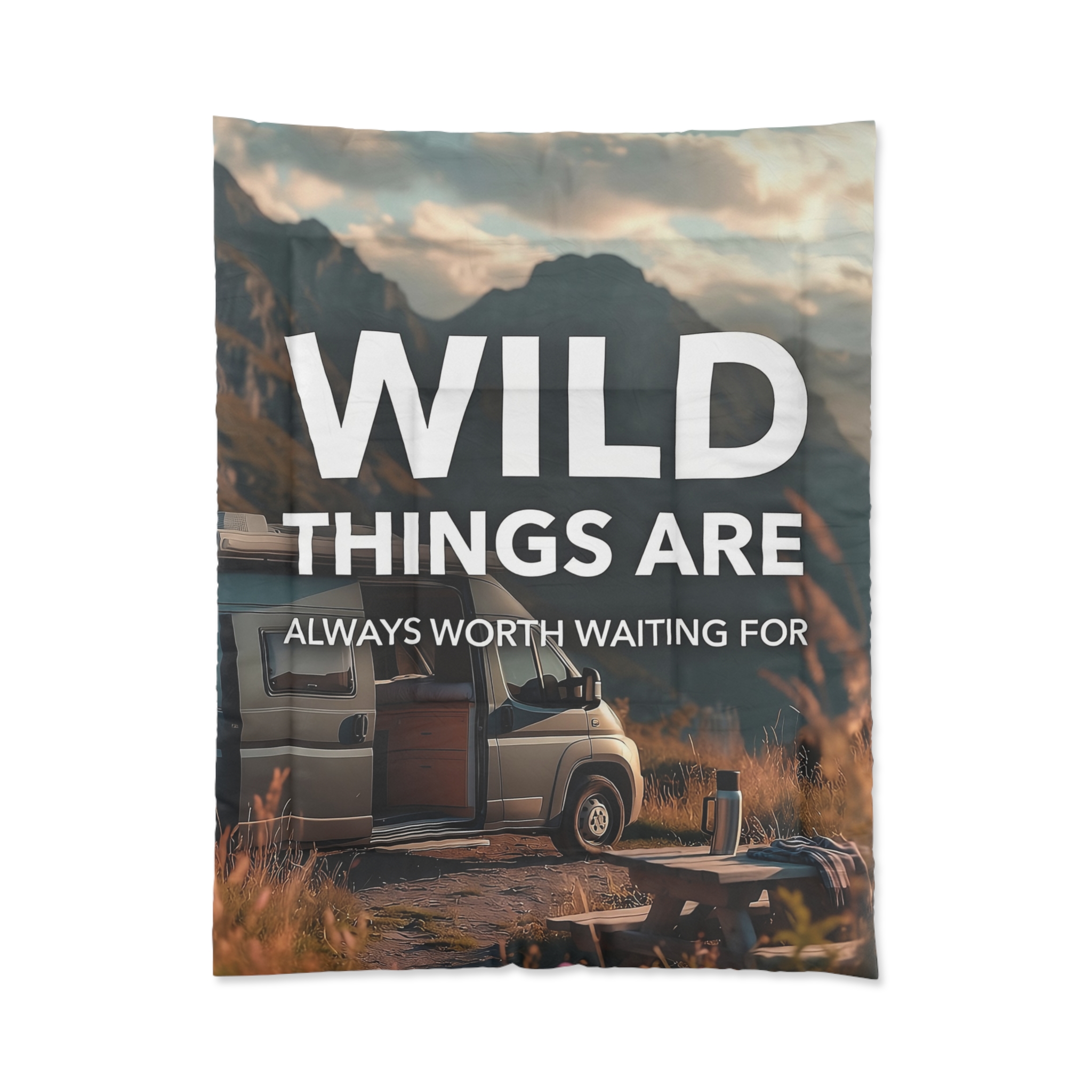 15805720809858113830_2048.jpeg Comforter — "Wild Things Are Always Worth Waiting For" Adventure Travel Bedding