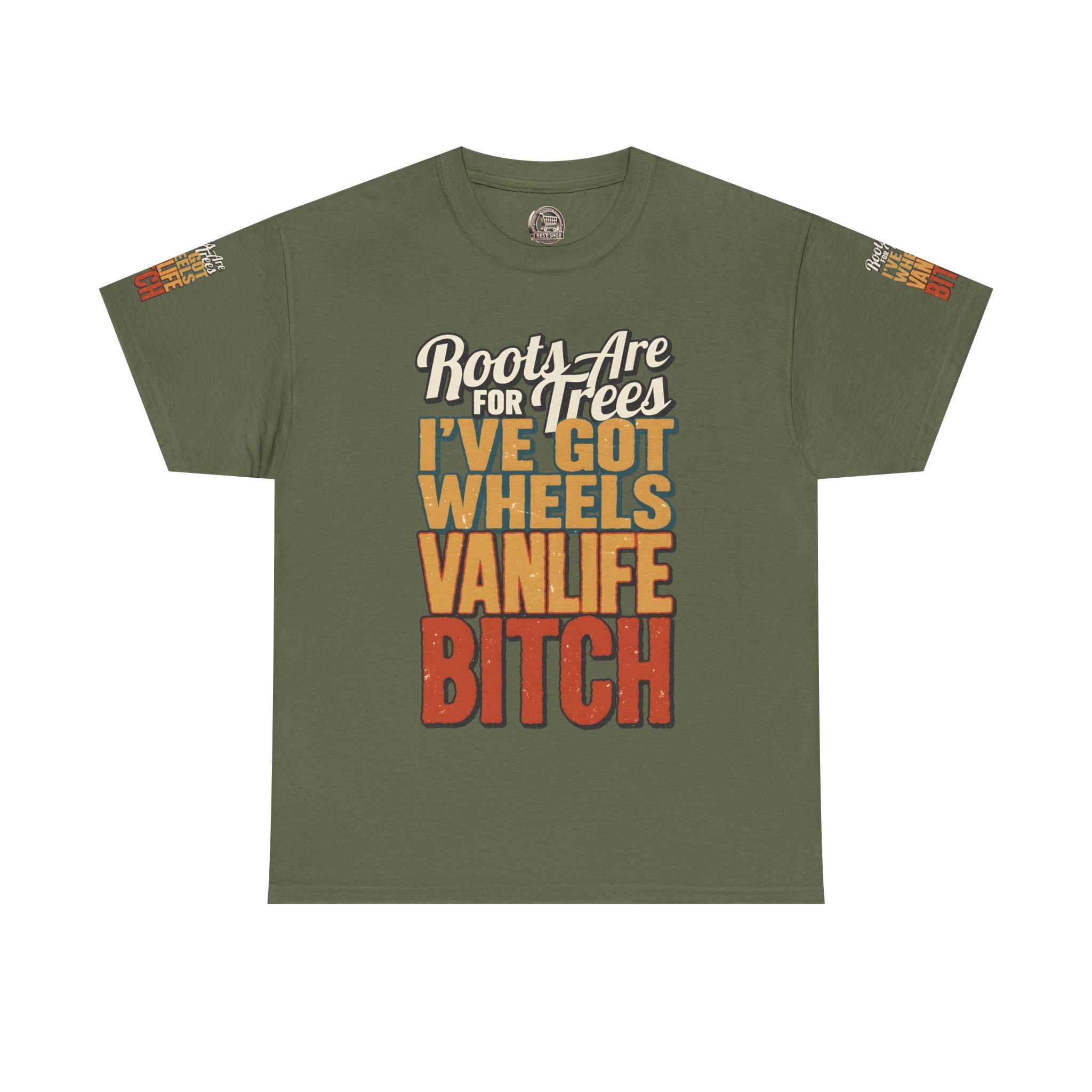 Unisex Heavy Cotton Tee — "Roots Are For Trees" Design F**K-Line