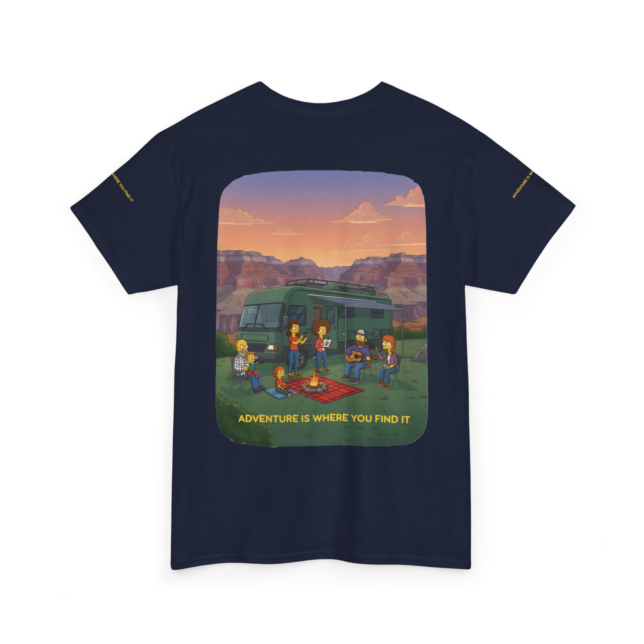 Unisex Heavy Cotton Tee — "Adventure Is Where You Find It" Design Sitcom-Line
