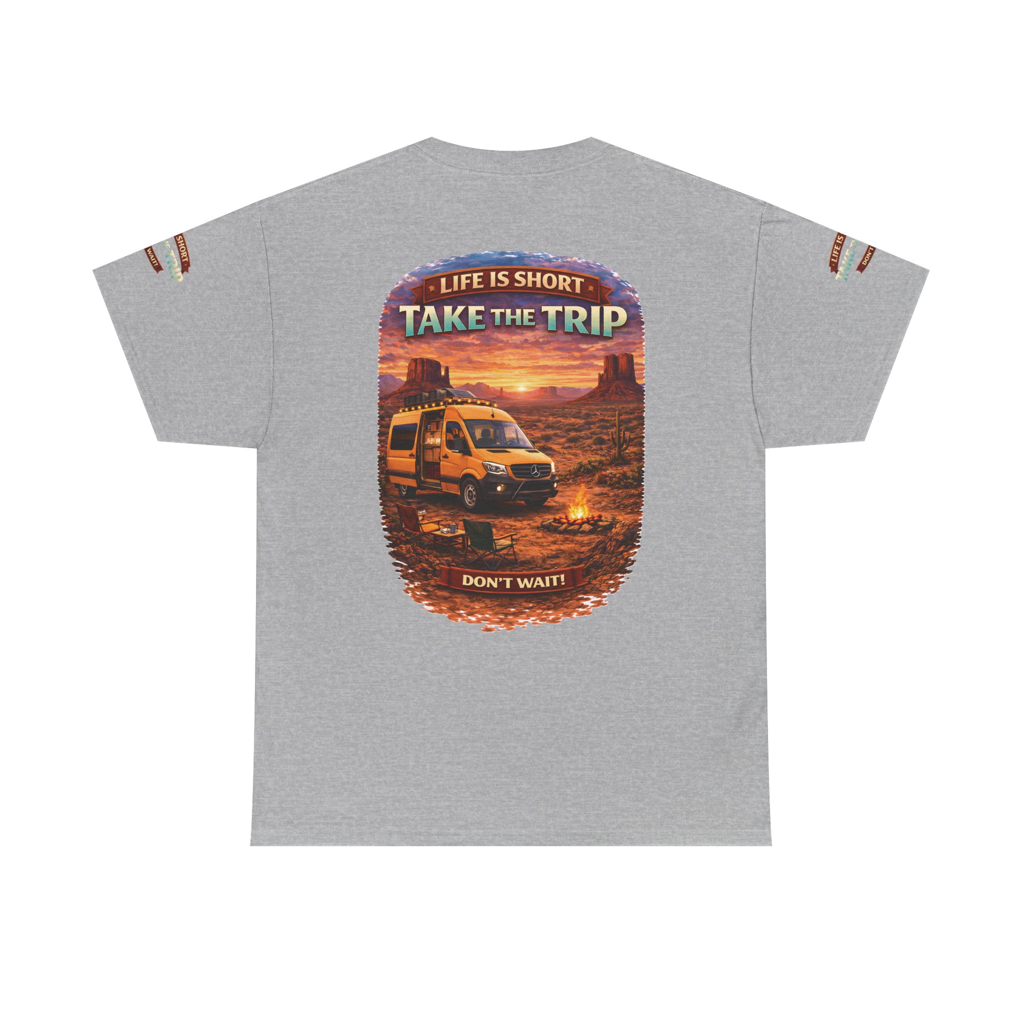 Unisex Heavy Cotton Tee — "Life Is To Short-Take The Trip" Design Scenic-Line