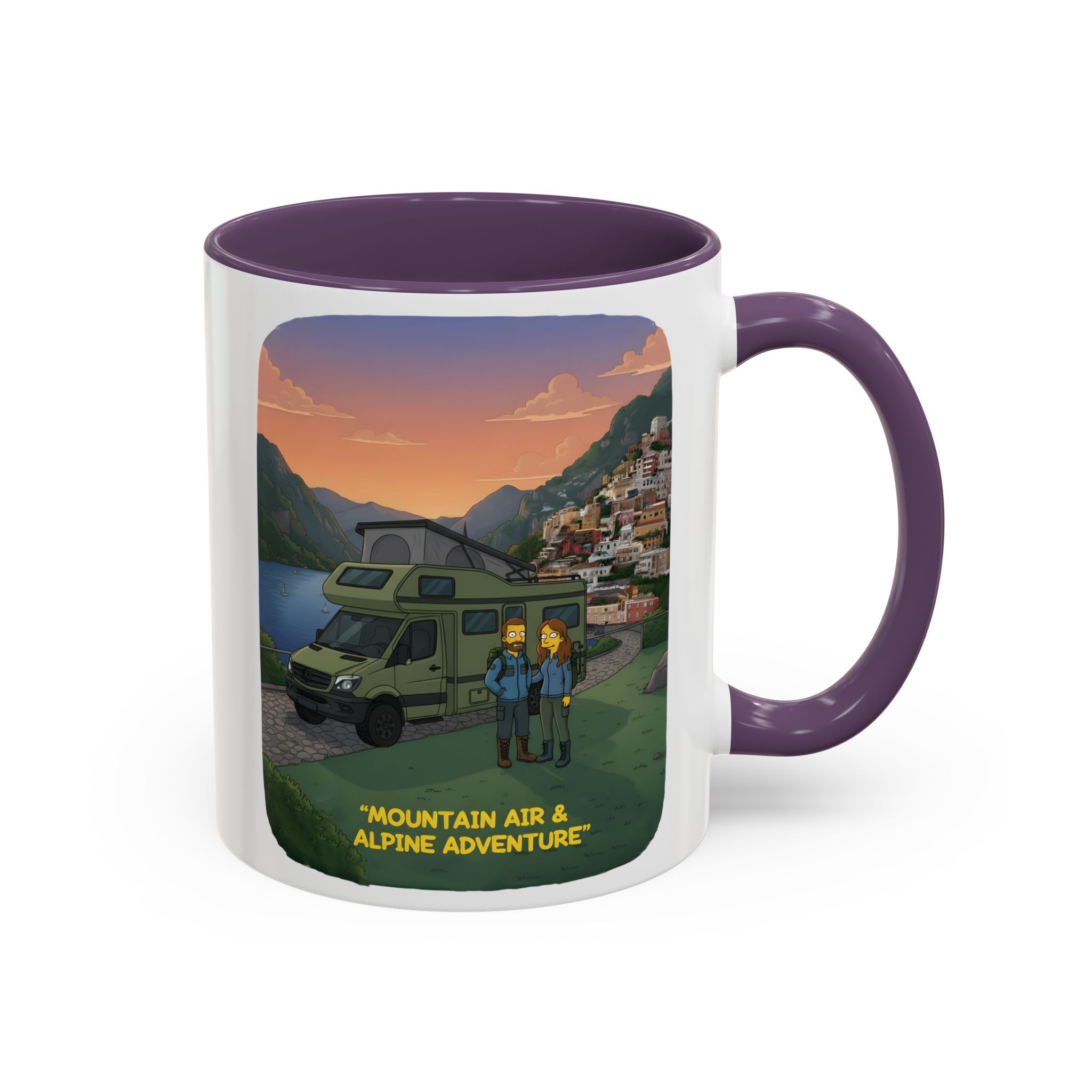 Accent Coffee Mug (11, 15oz) — "Mountain Air And Alpine Adventure"" Design Sitcom-Line