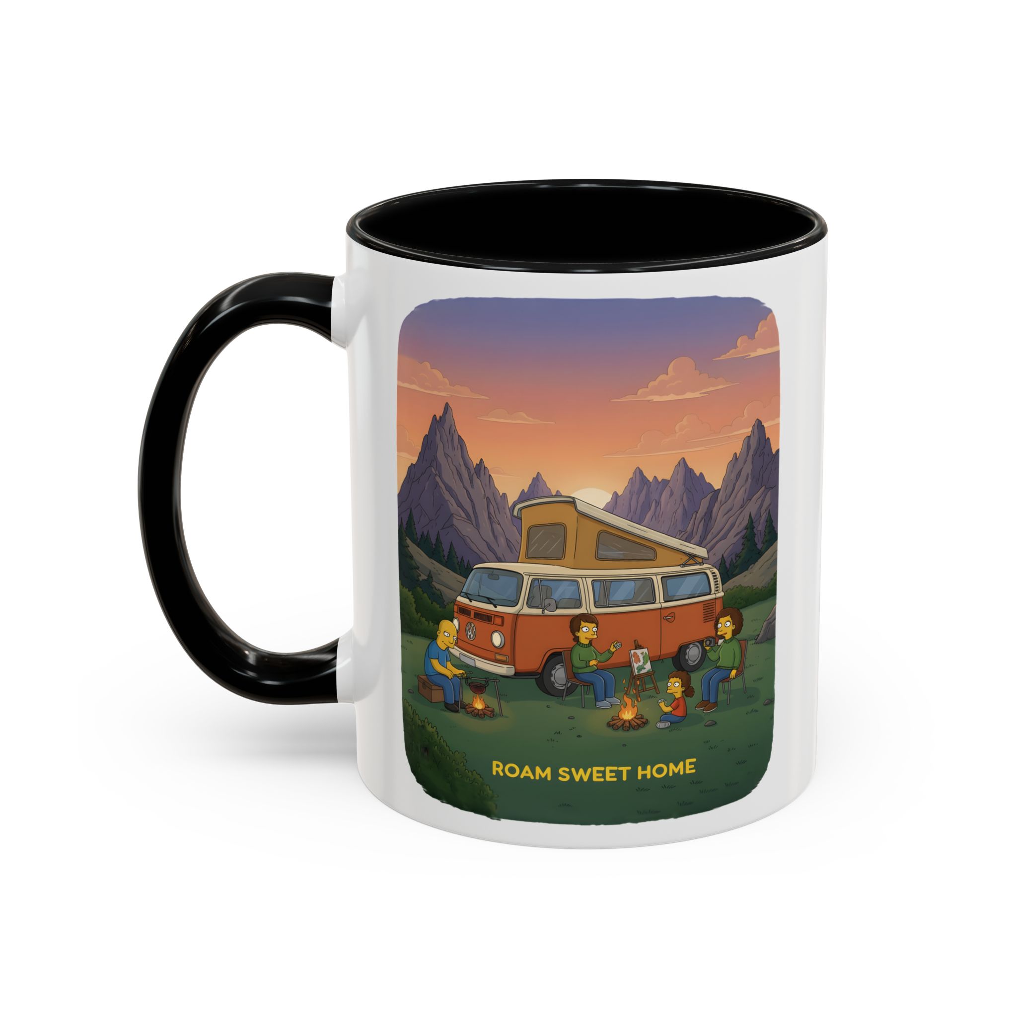 Accent Coffee Mug (11, 15oz) — "Roam Sweet Home" Design Sitcom-Line