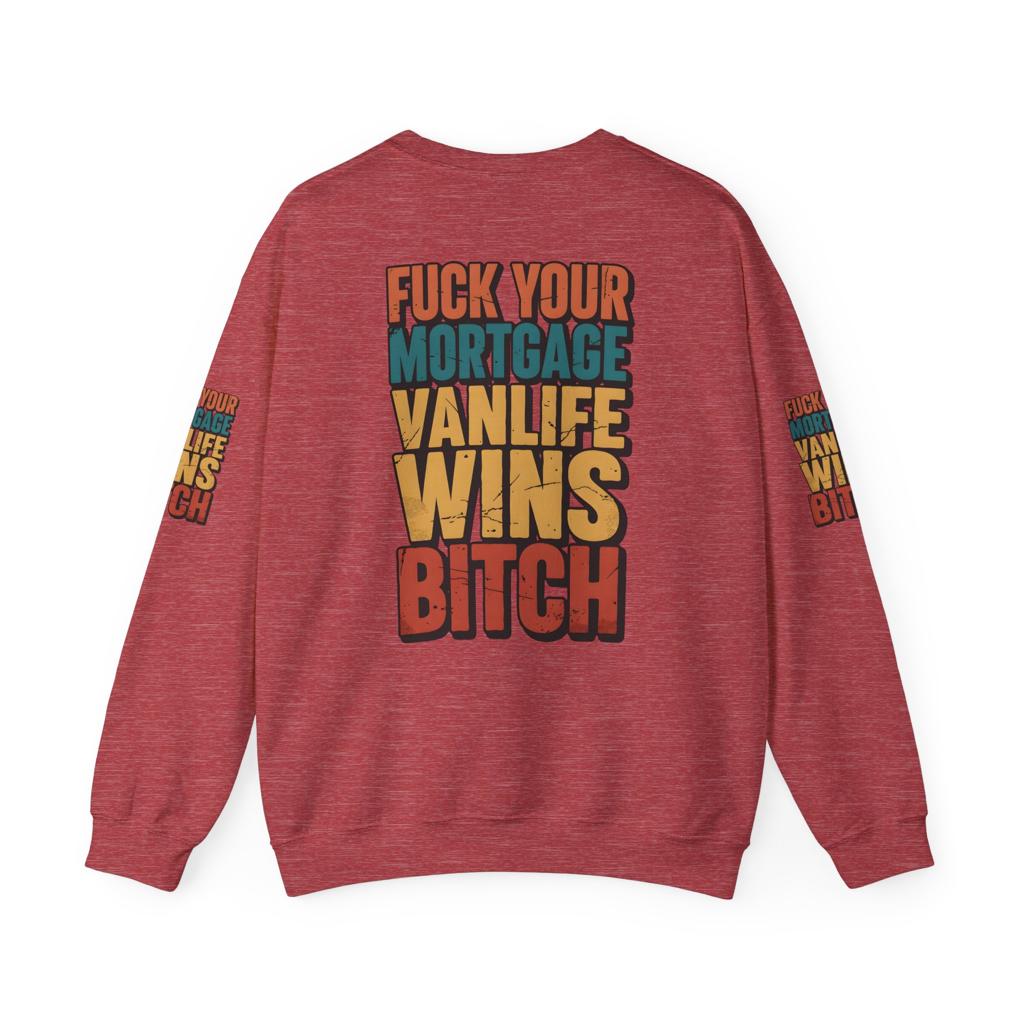 Unisex Heavy Blend™ Crewneck Sweatshirt — "Fuck Your Mortgage" Design F**K-Line