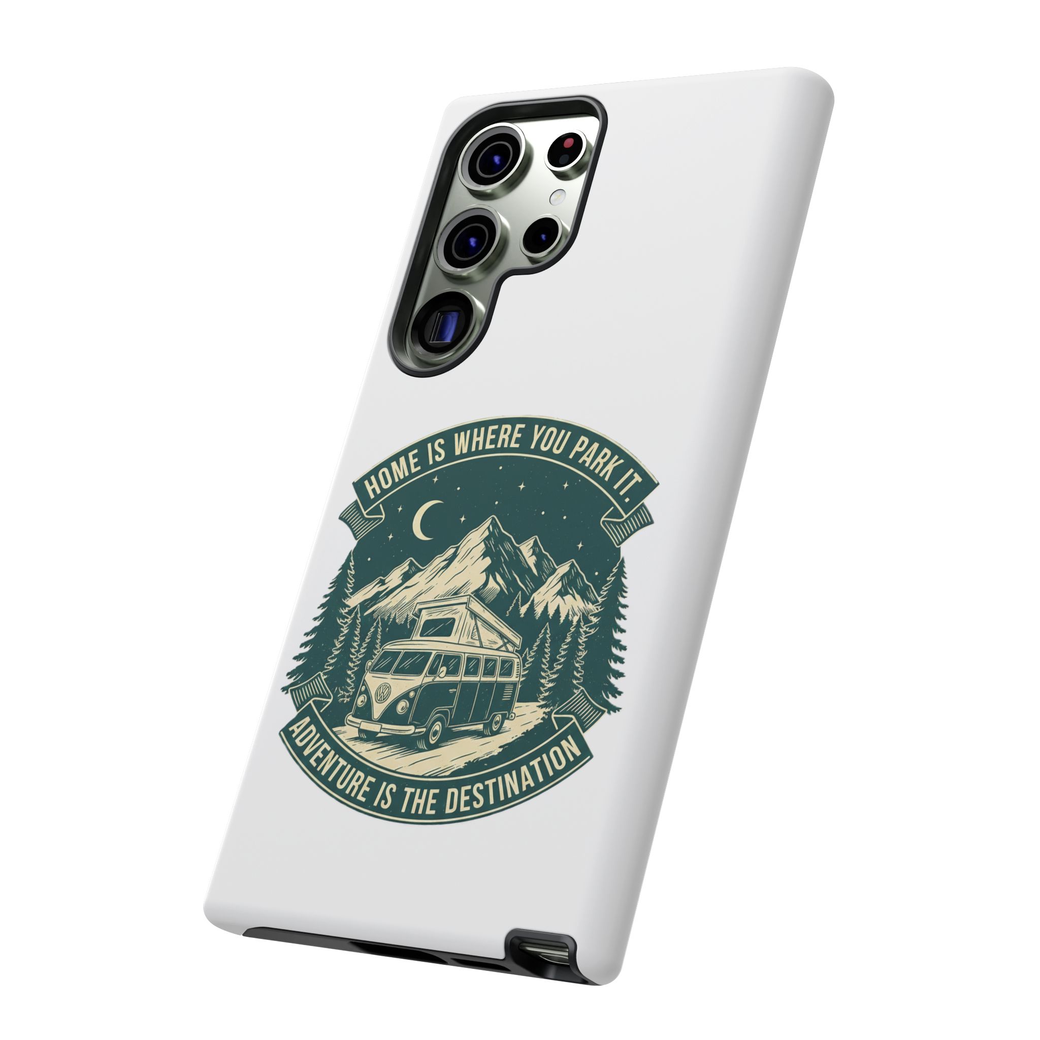 Phone Case — "Home Is Where You Park It-Adventure is the destination" Camper Van Design