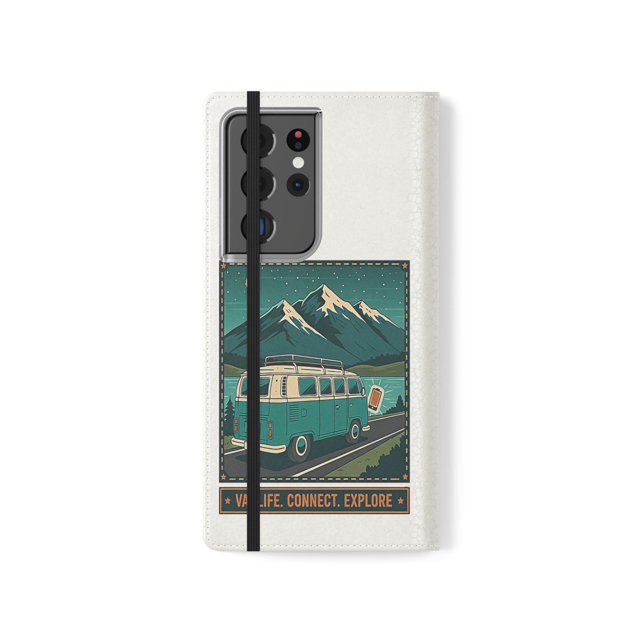 Flip Phone Case — “WiFi Where the Roam Is” Vanlife Wallet Case