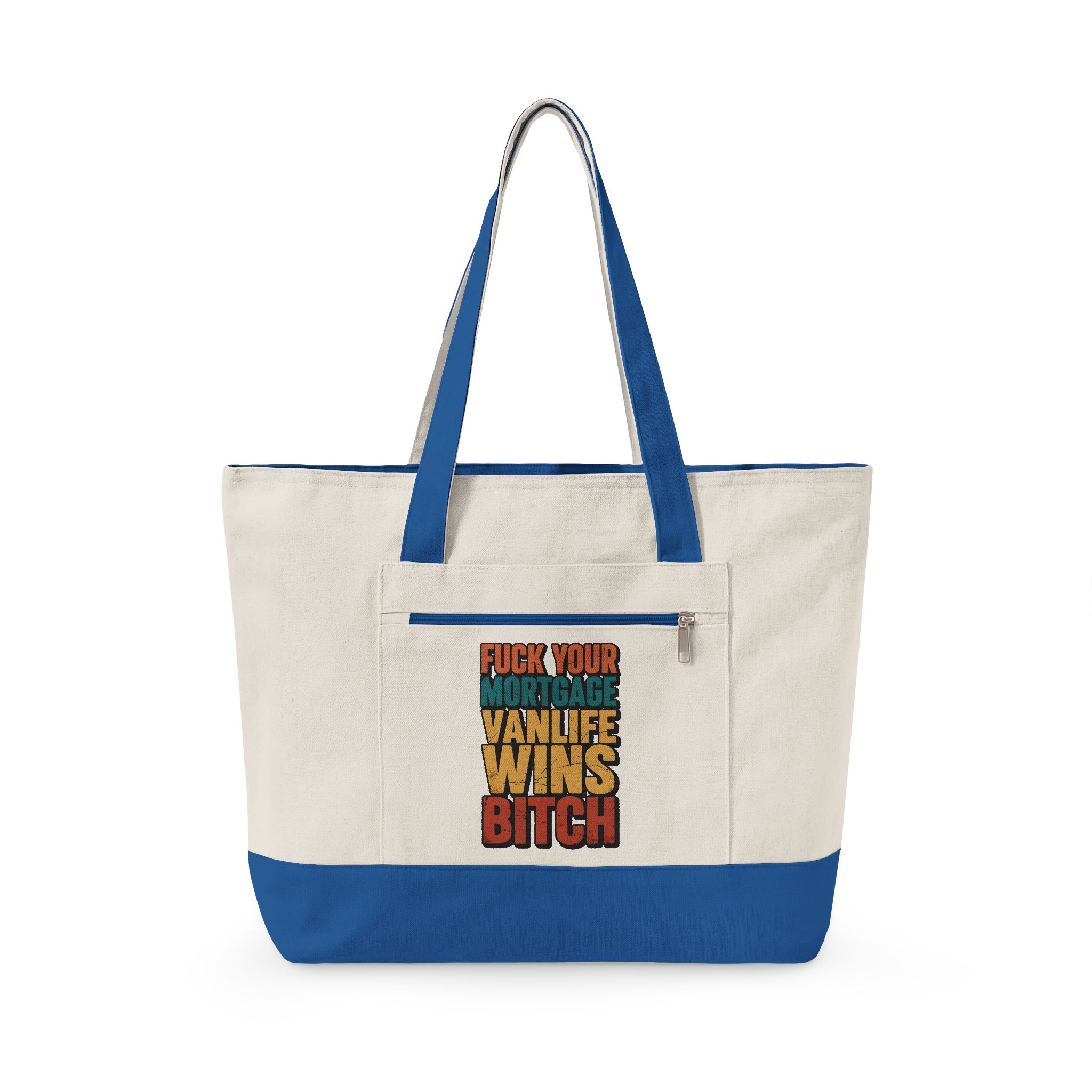 Zippered Canvas Tote — "Fuck Your Mortgage" (Design F**K-Line)