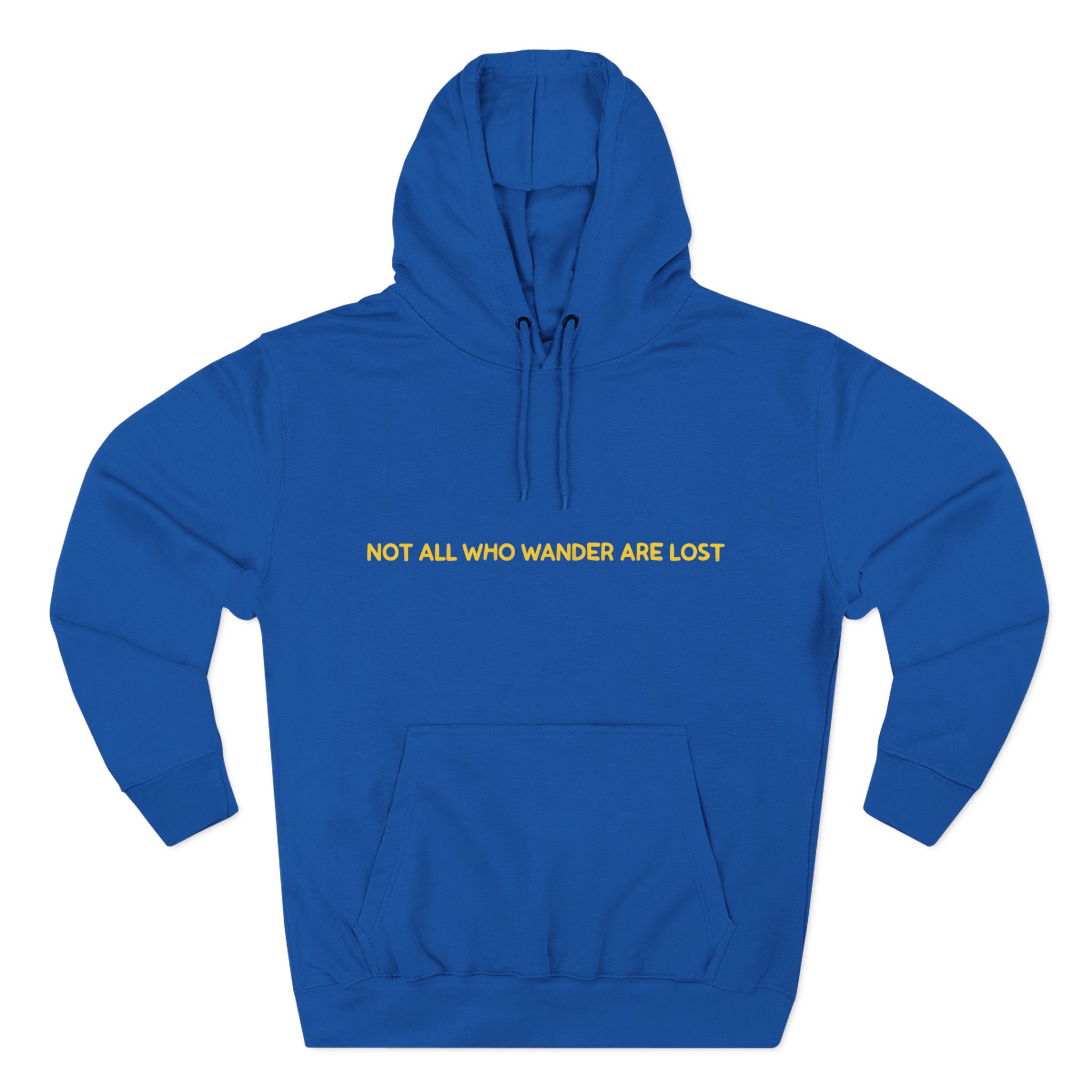 Three-Panel Fleece Hoodie - "Not All Who Wander Are Lost" Design Sitcom-Line