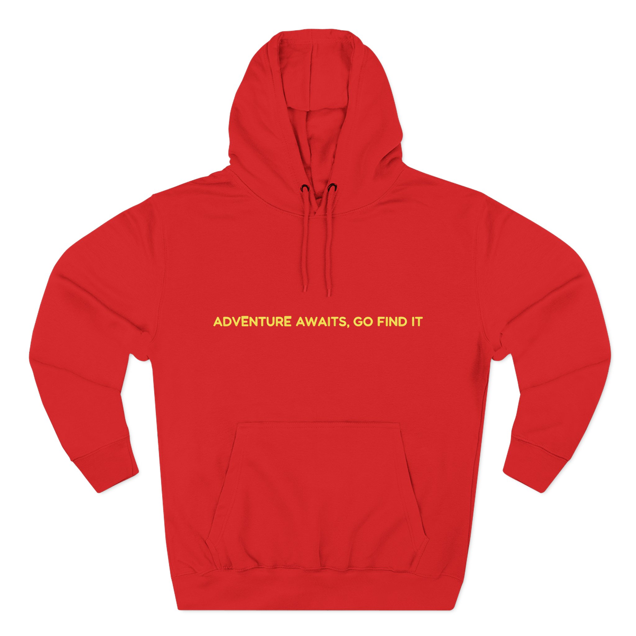 Three-Panel Fleece Hoodie - "Adventure Awaits-Go Find It"" Design Sitcom-Line