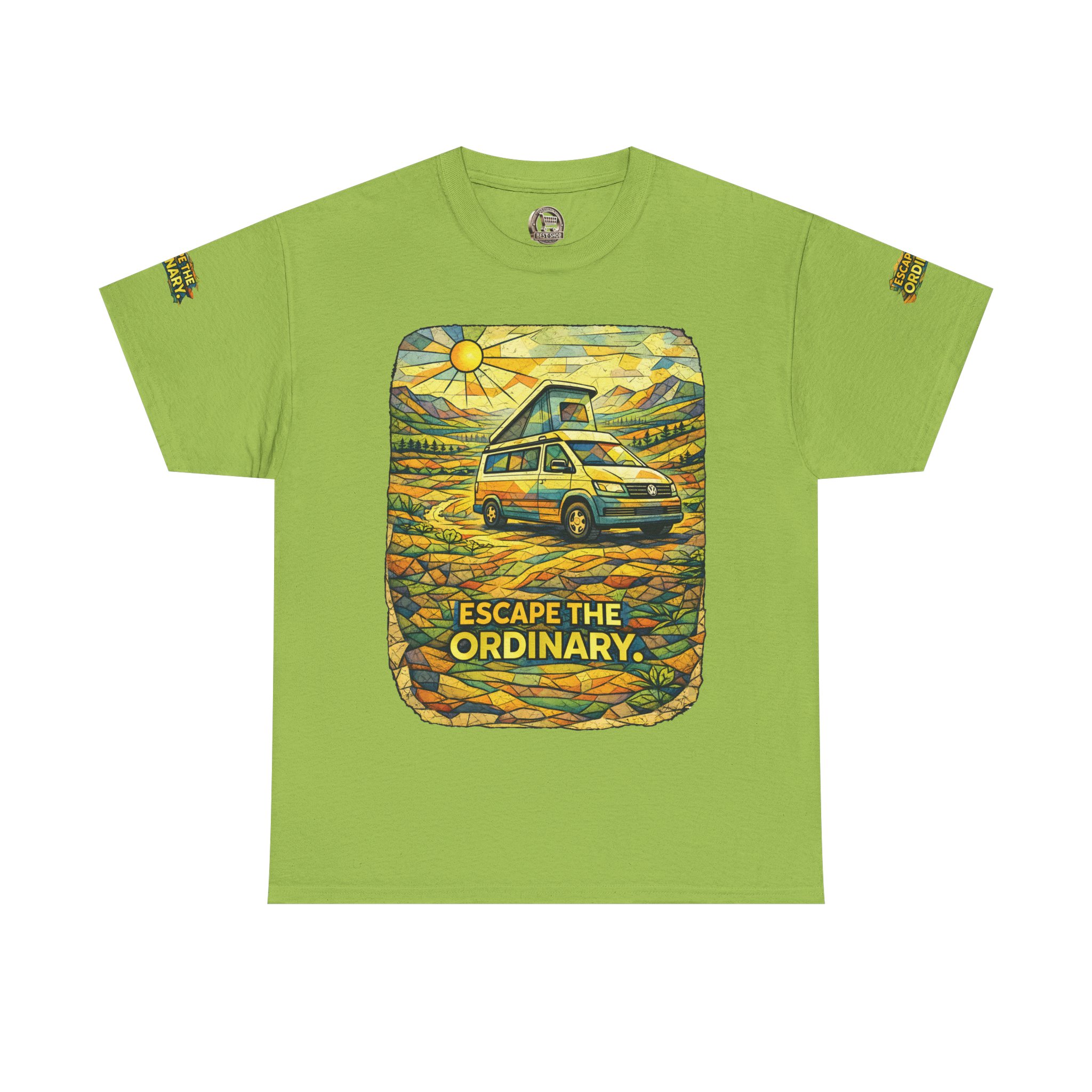 15868030685107412904_2048.jpeg Unisex Heavy Cotton Tee — "Escape The Ordinary" Design Cubic-Line