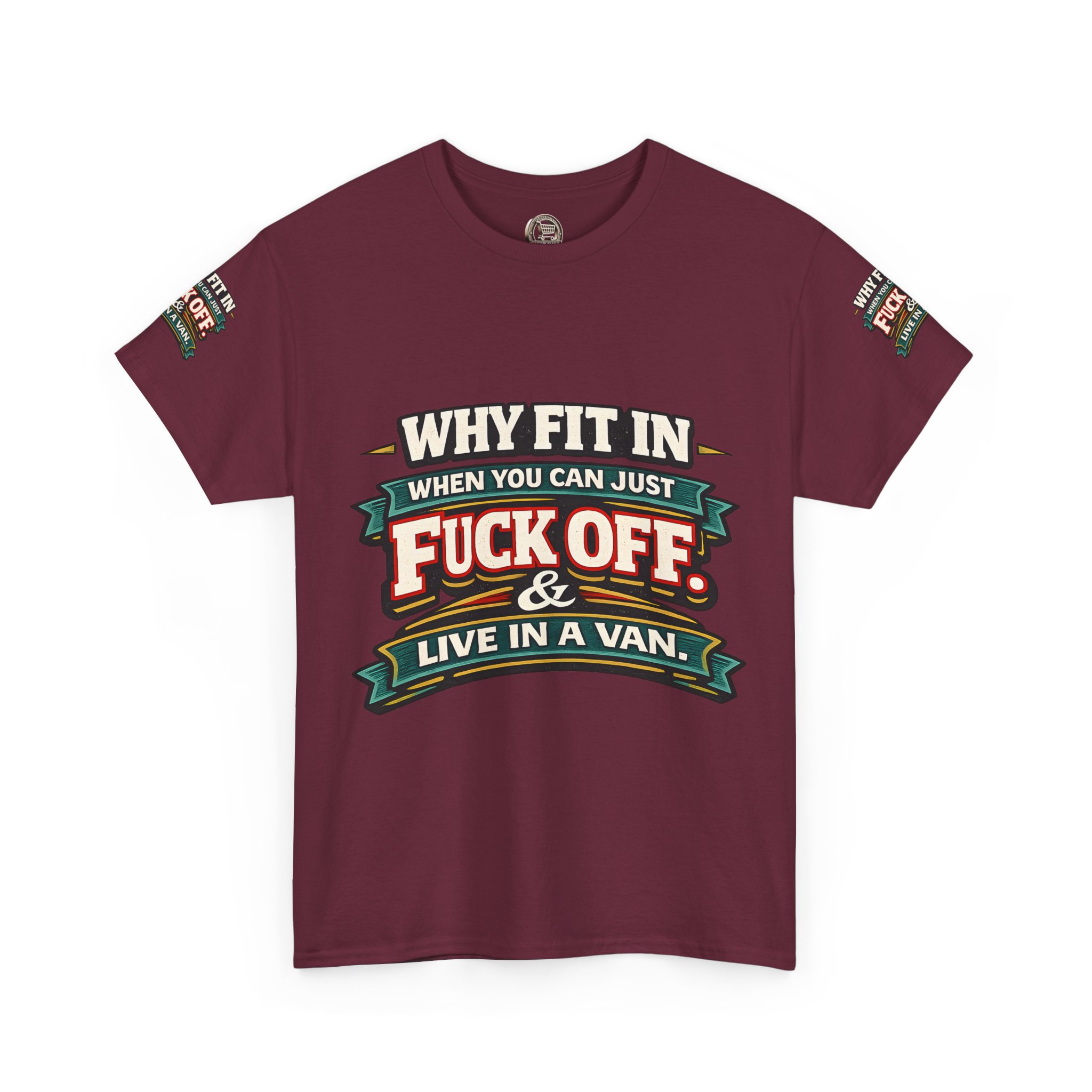 Unisex Heavy Cotton Tee — "Why Fit In" Design F**K-Line