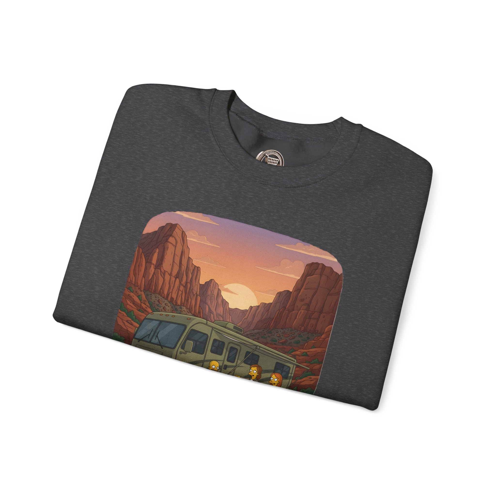 Unisex Heavy Blend™ Crewneck Sweatshirt — "Adventure Is Calling-I Must Go" Design Sitcom-Line