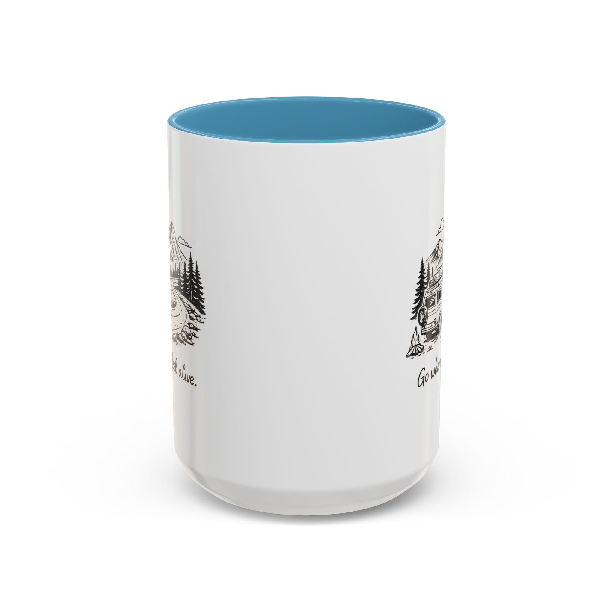 Accent Coffee Mug (11, 15oz) — "Go Where You Feel Alive" Design Minimal-Line