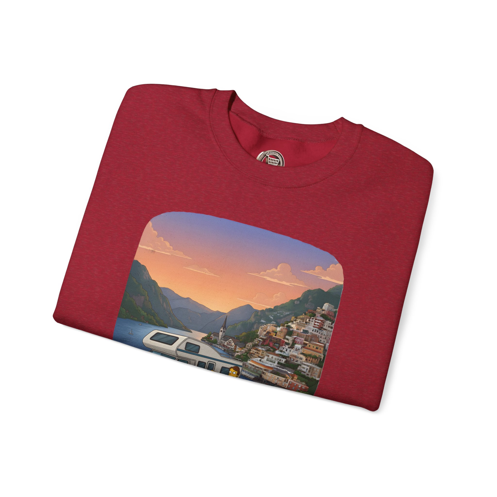 Unisex Heavy Blend™ Crewneck Sweatshirt — "Mountain Air-Alpine Adventure" Design Sitcom-Line